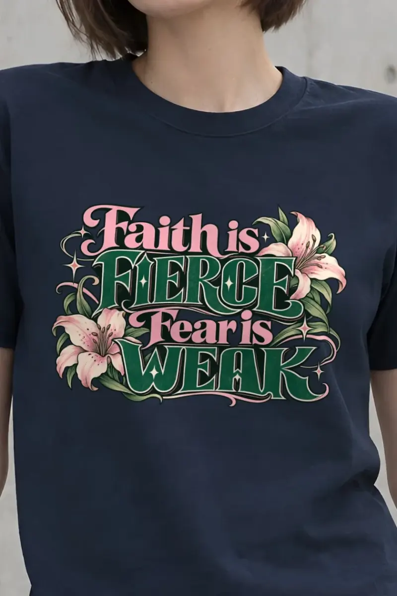 "Faith Is Fierce" Heavyweight Unisex Crewneck T-shirt