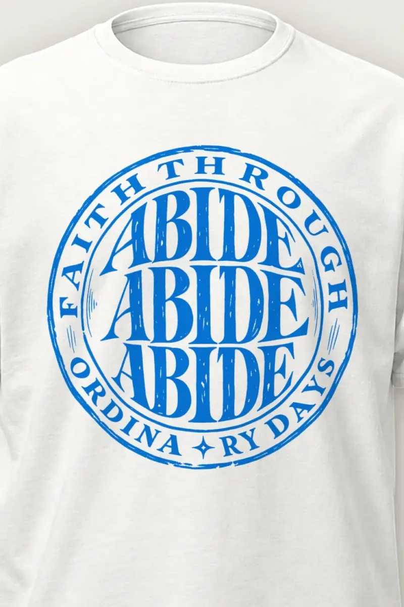 "Faith Through Ordinary Days" Heavyweight Unisex Crewneck T-shirt - the graphic up close