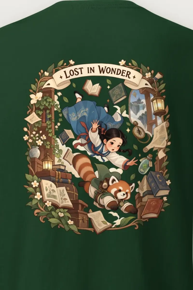 "Falling With Books" Heavyweight Unisex Crewneck T-shirt