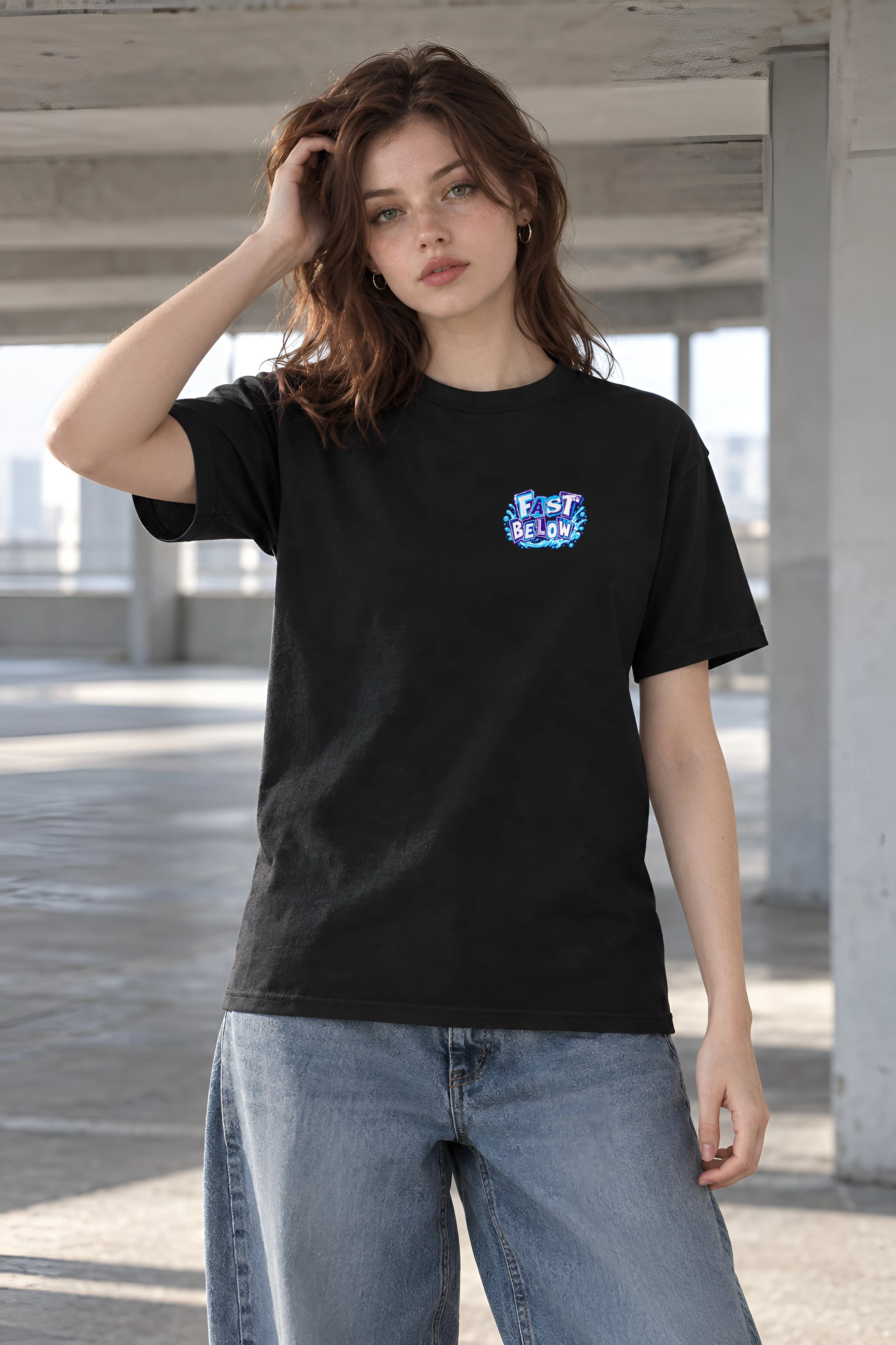 "Fast Below" Heavyweight Unisex Crewneck T-shirt