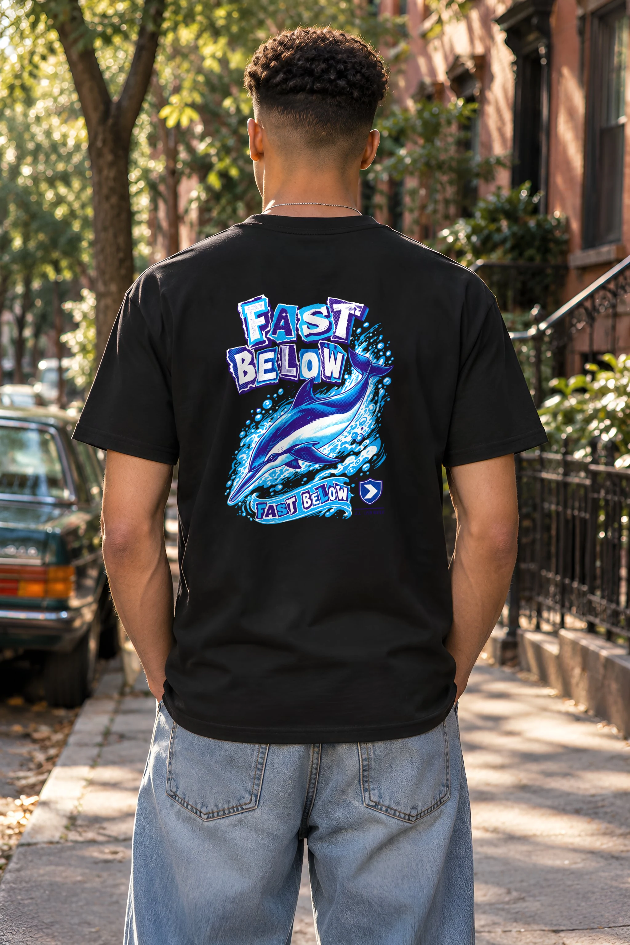 "Fast Below" Heavyweight Unisex Crewneck T-shirt