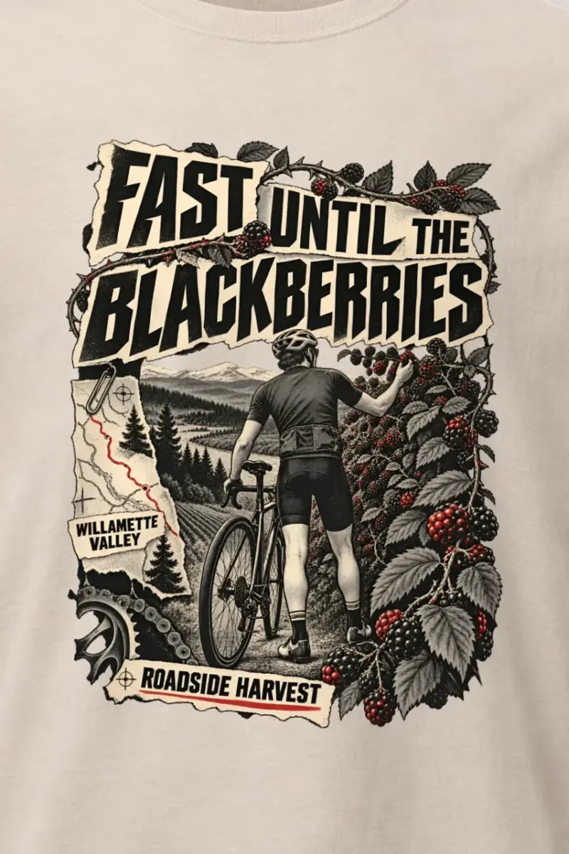 "Fast Until the Blackberries" Heavyweight Unisex Crewneck T-shirt - the graphic up close