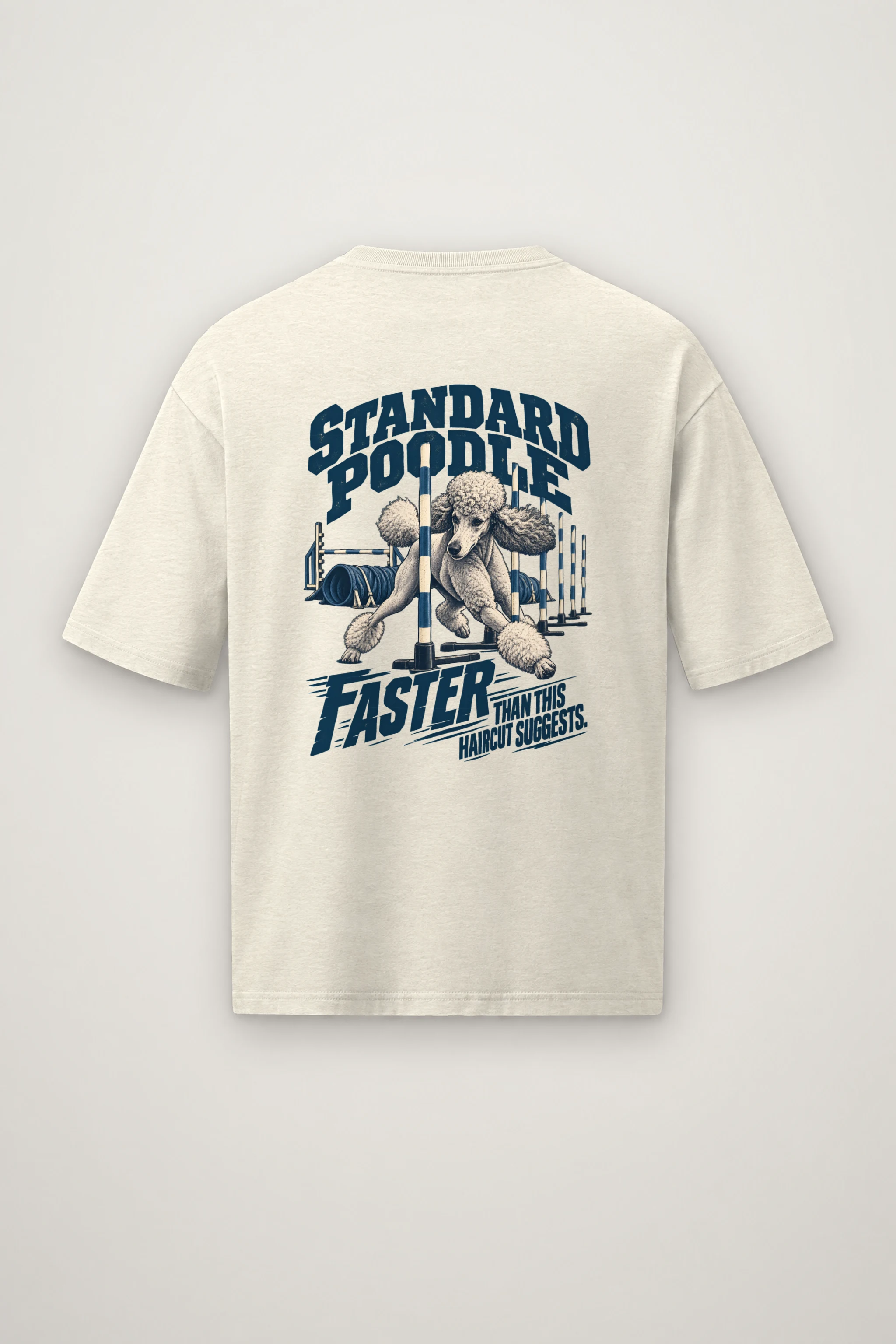 "Faster Than This Haircut Suggests" Men's Oversized Heavyweight Crewneck T-Shirt
