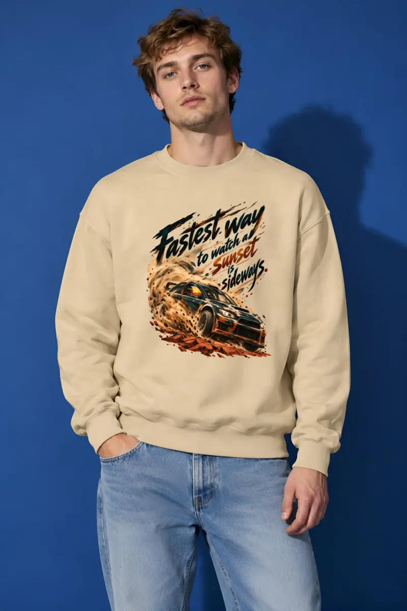 “Fastest Way Is Sideways” Unisex Crewneck Sweatshirt