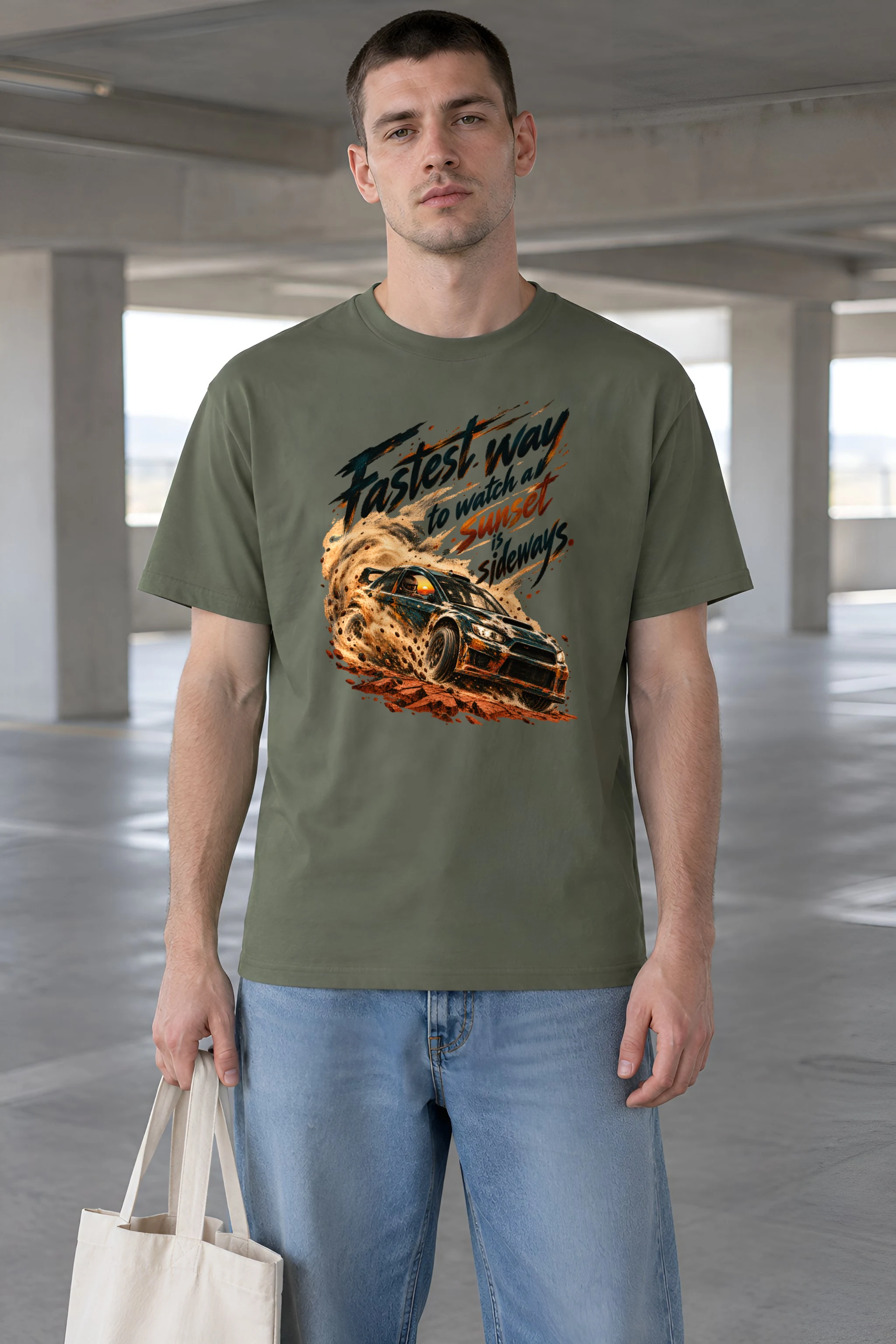 "Fastest Way to Watch a Sunset" Heavyweight Unisex Crewneck T-shirt