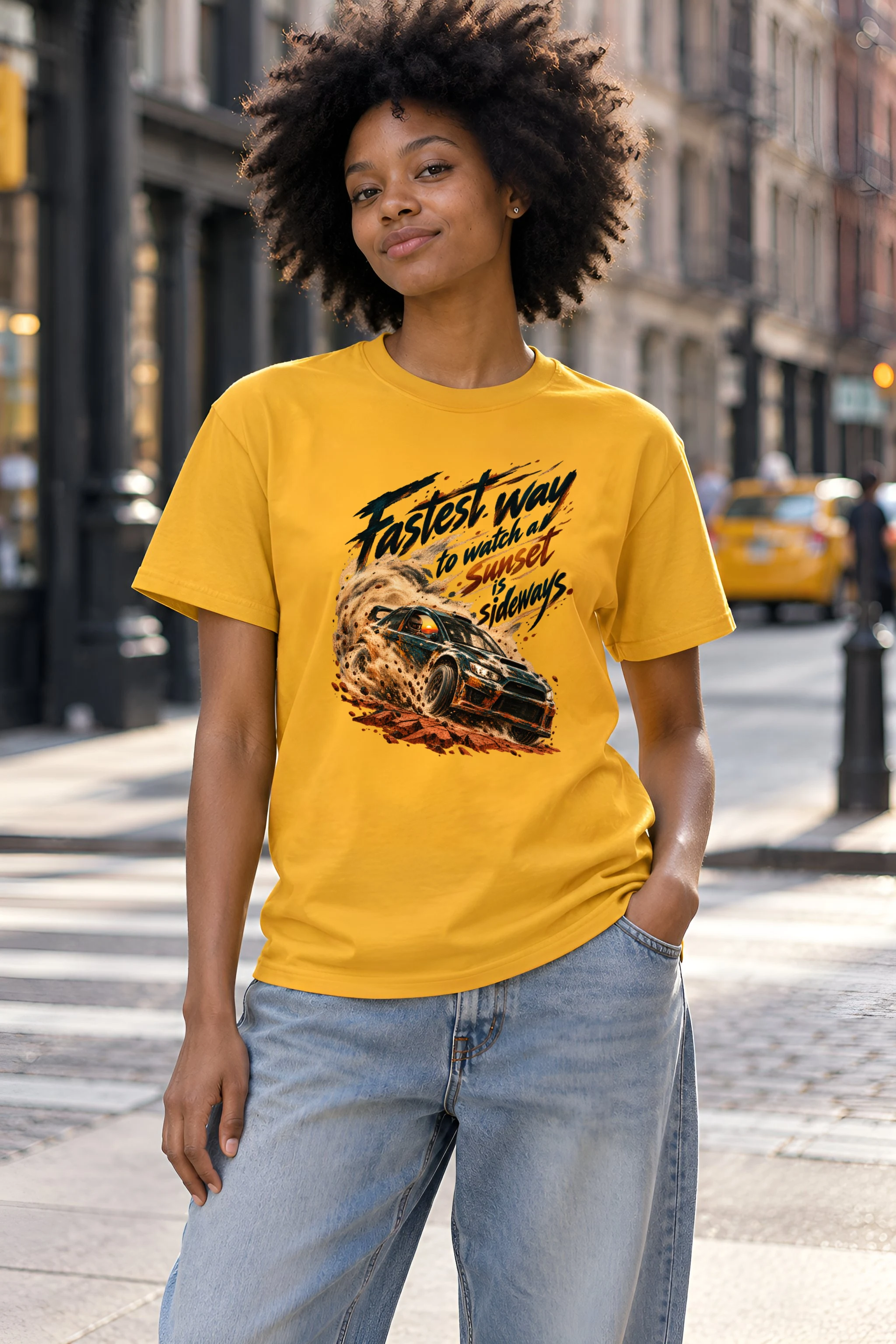 "Fastest Way to Watch a Sunset" Heavyweight Unisex Crewneck T-shirt