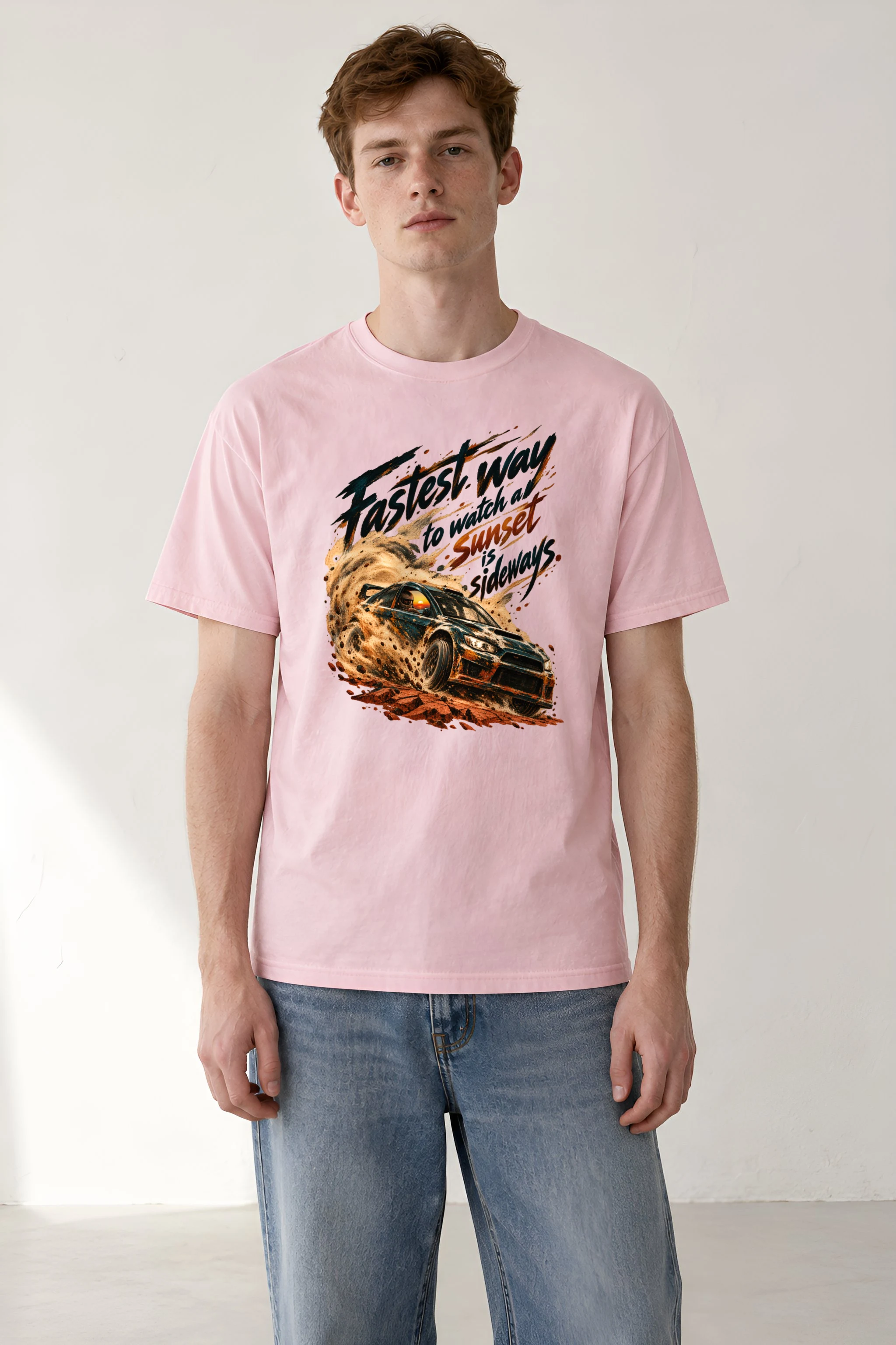"Fastest Way to Watch a Sunset" Heavyweight Unisex Crewneck T-shirt