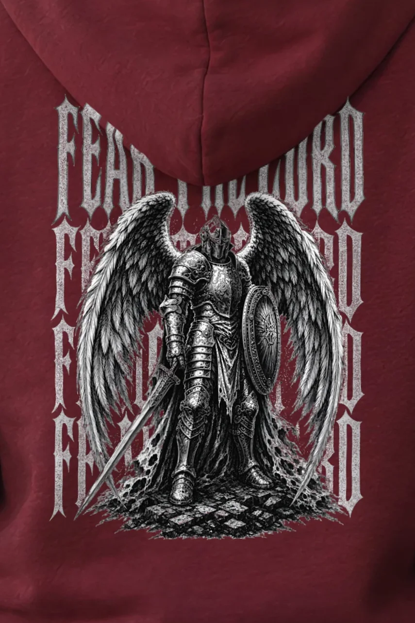 "Fear The Lord" 1 Pullover Hoodie - the graphic up close