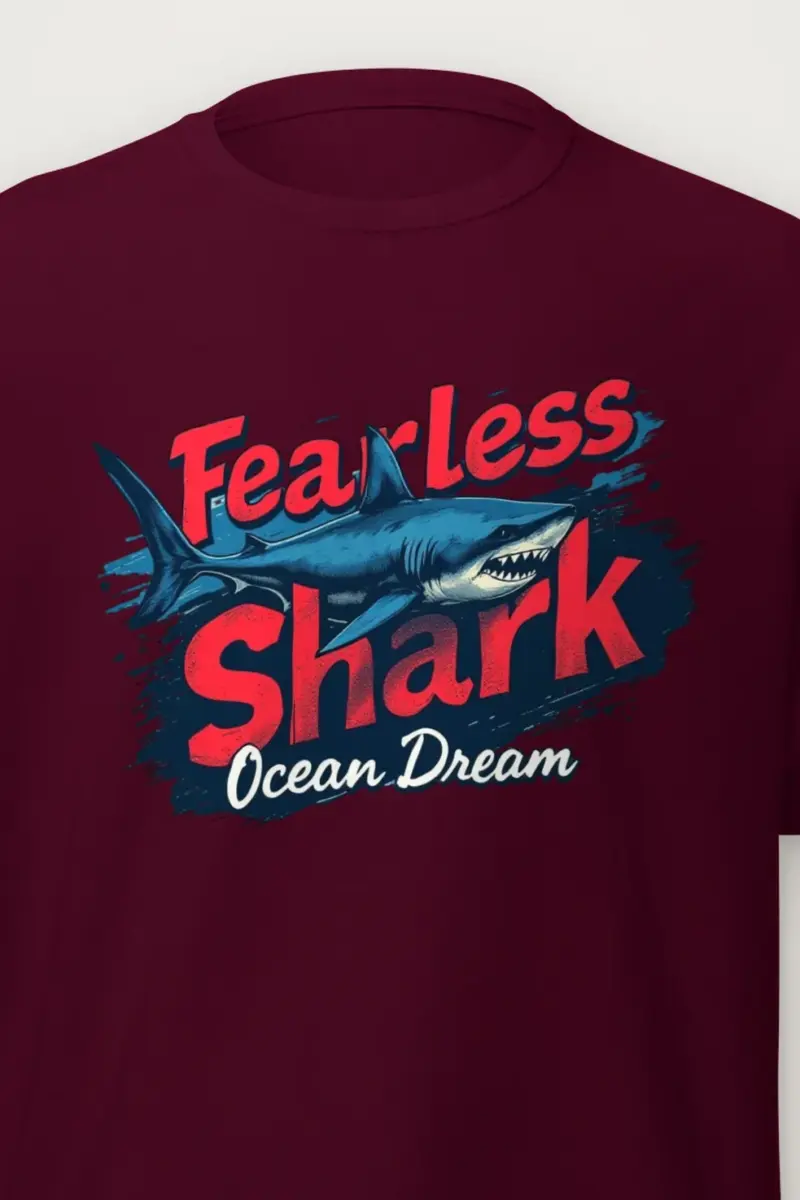 "Fearless Shark" Heavyweight Unisex Crewneck T-shirt