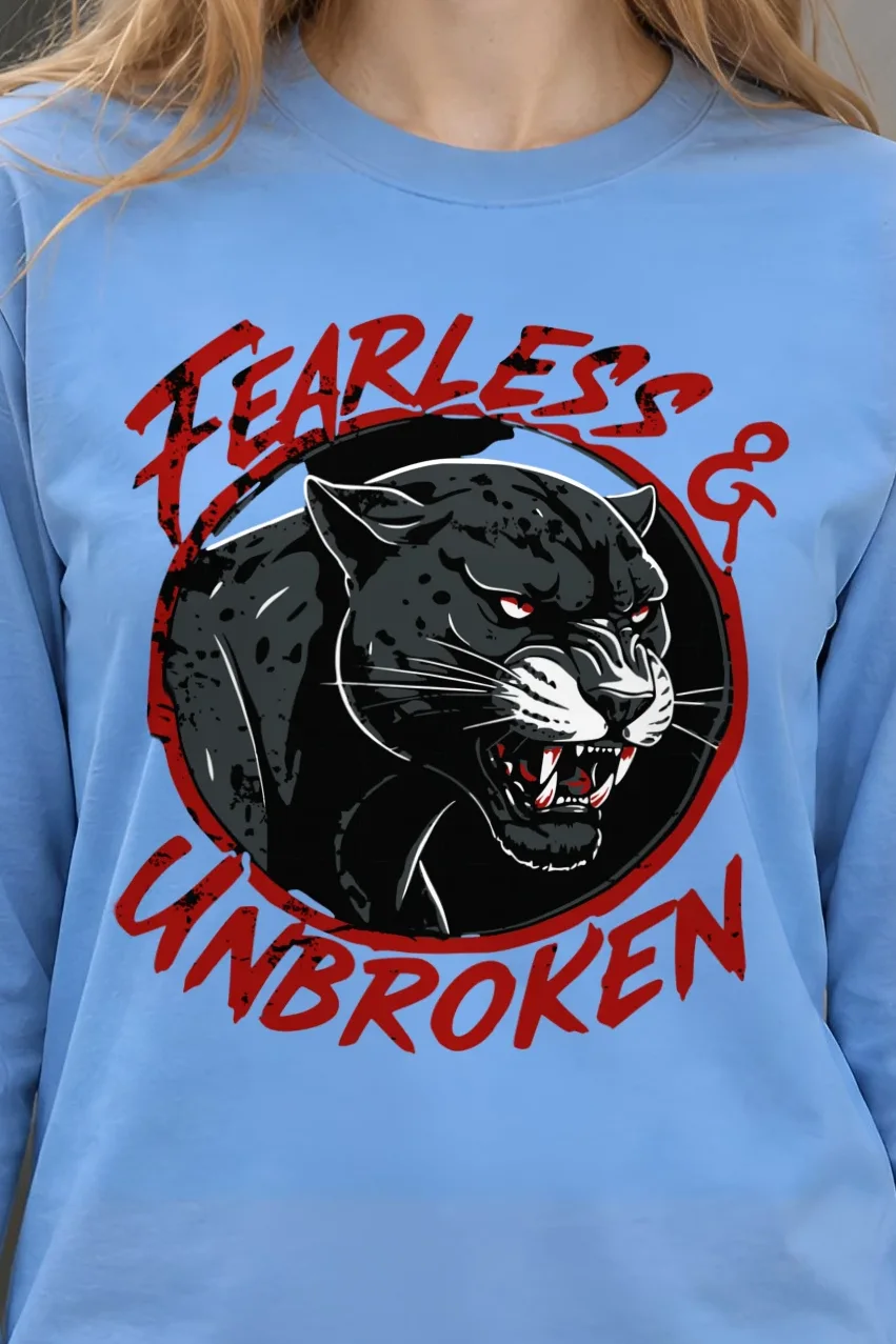 "Fearless & Unbroken" Unisex Longsleeve T-shirt - the graphic up close