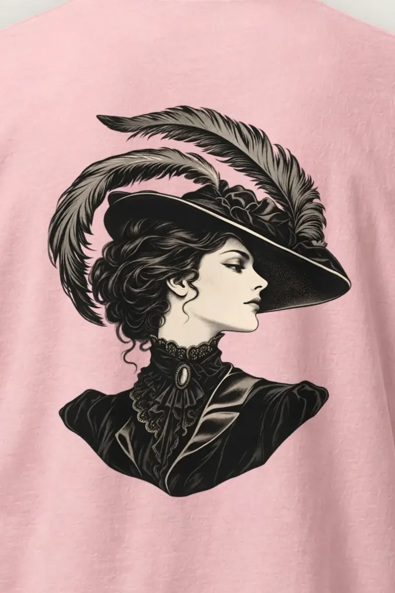 "Feathered Silhouette" Heavyweight Unisex Crewneck T-shirt
