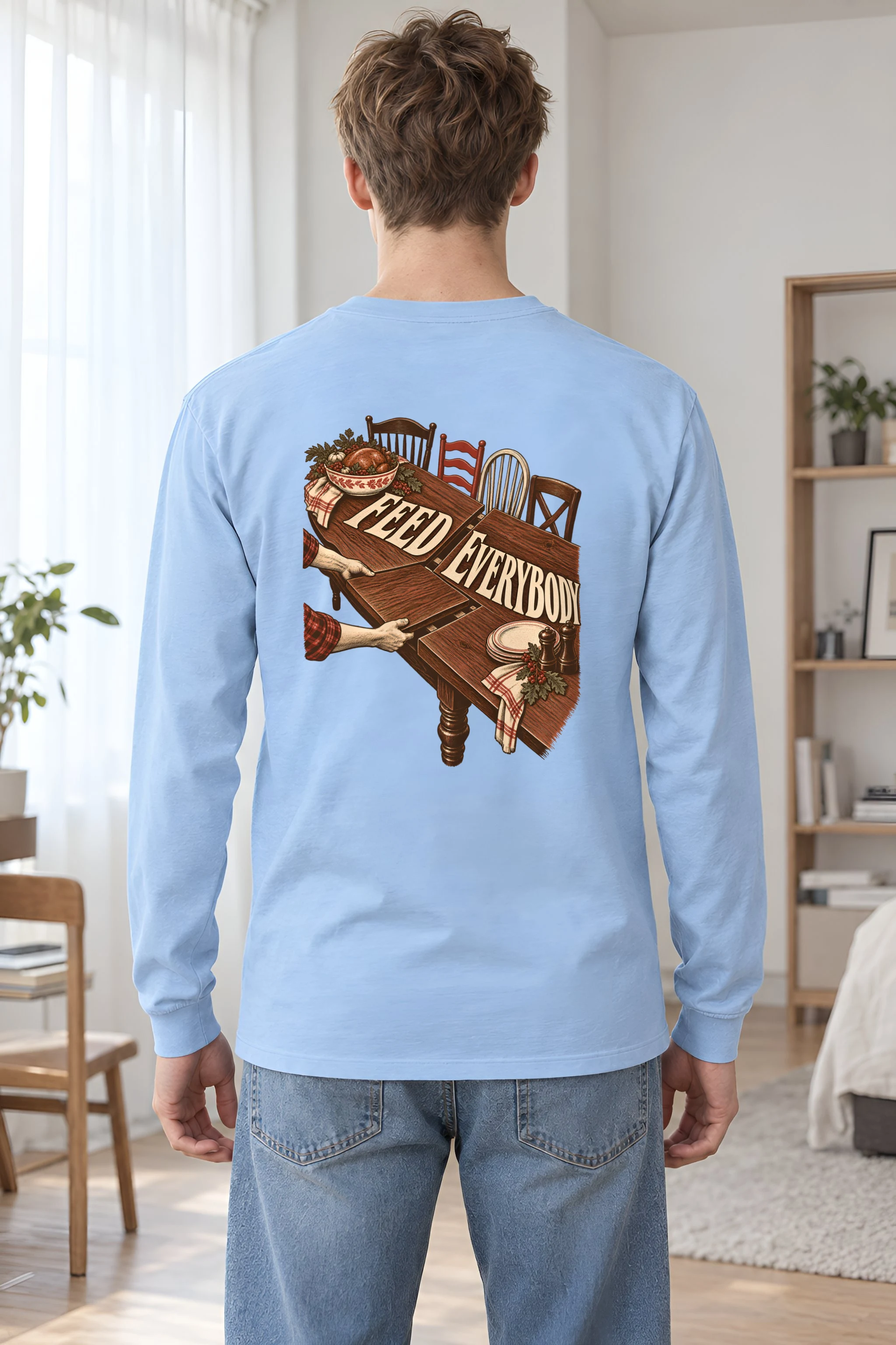 "Feed Everybody Extension Table" Unisex Longsleeve T-shirt