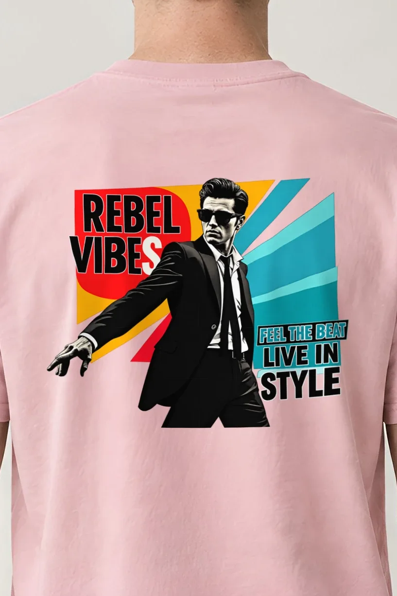 "Feel The Beat" Heavyweight Unisex Crewneck T-shirt - the graphic up close