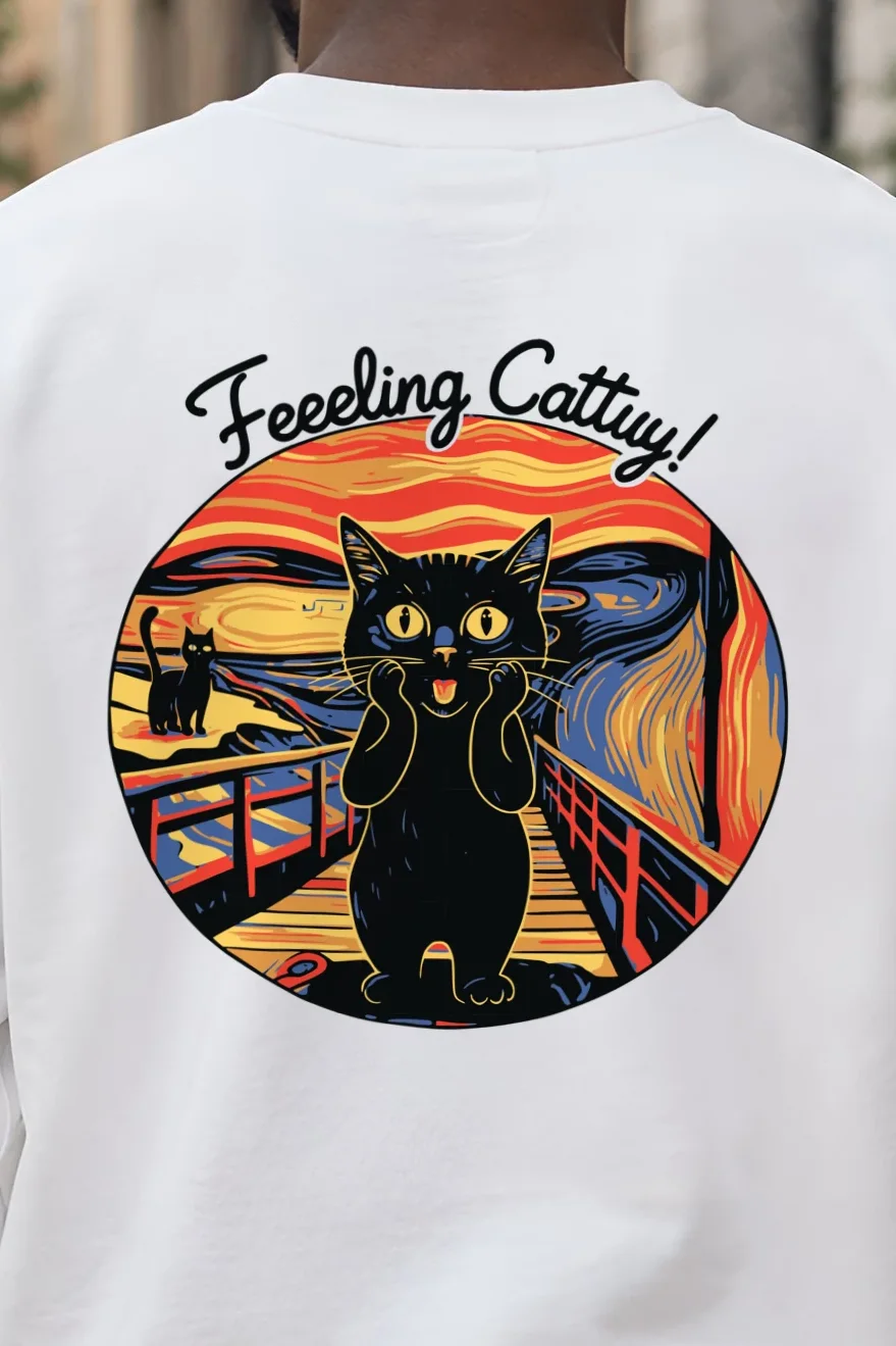 "Feeling Catty" 1 Crewneck Sweatshirt - the graphic up close
