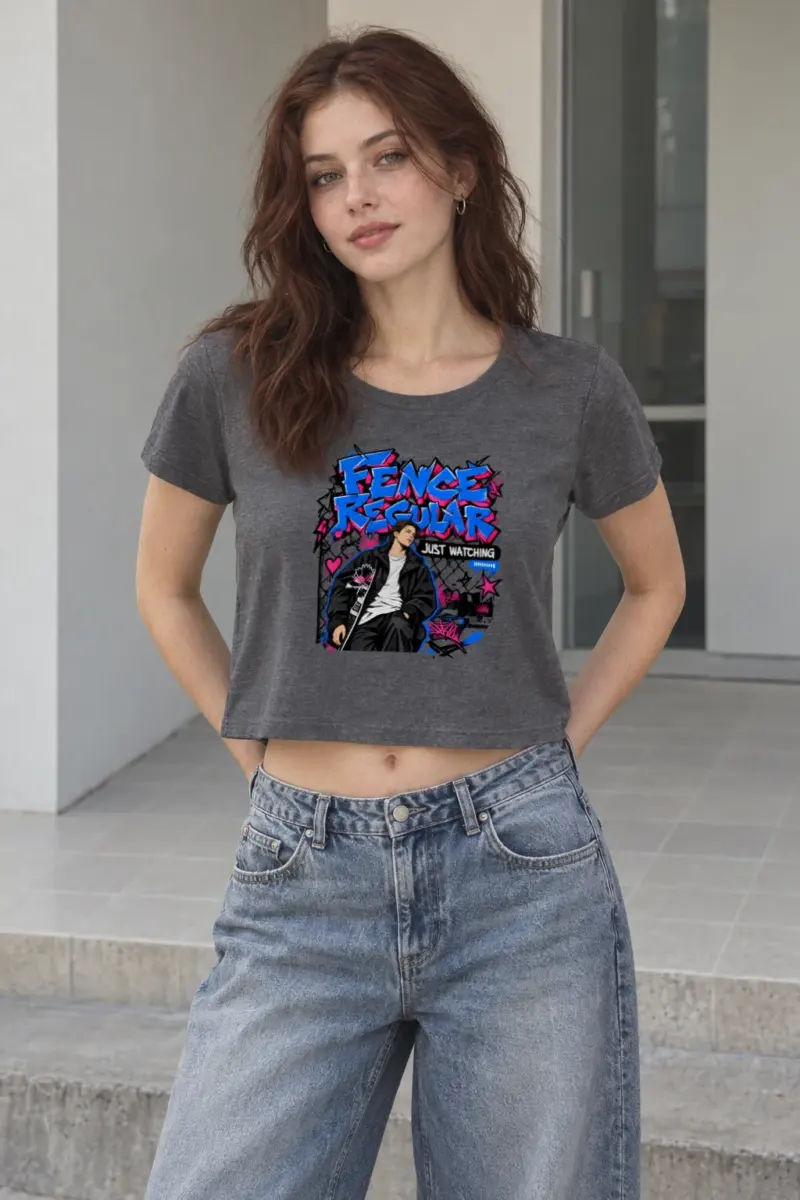 “Fence Regular Just Watching” Women’s Crop Tee