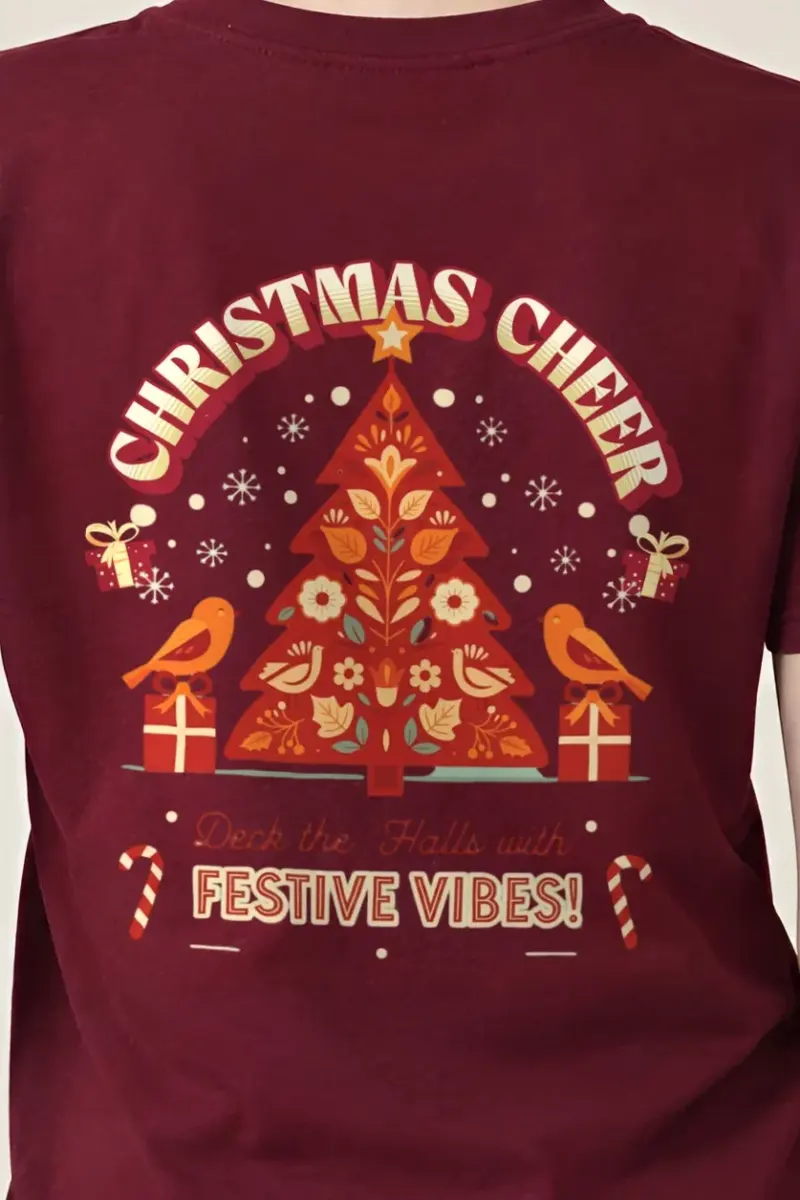 "Festive Vibes" Heavyweight Unisex Crewneck T-shirt
