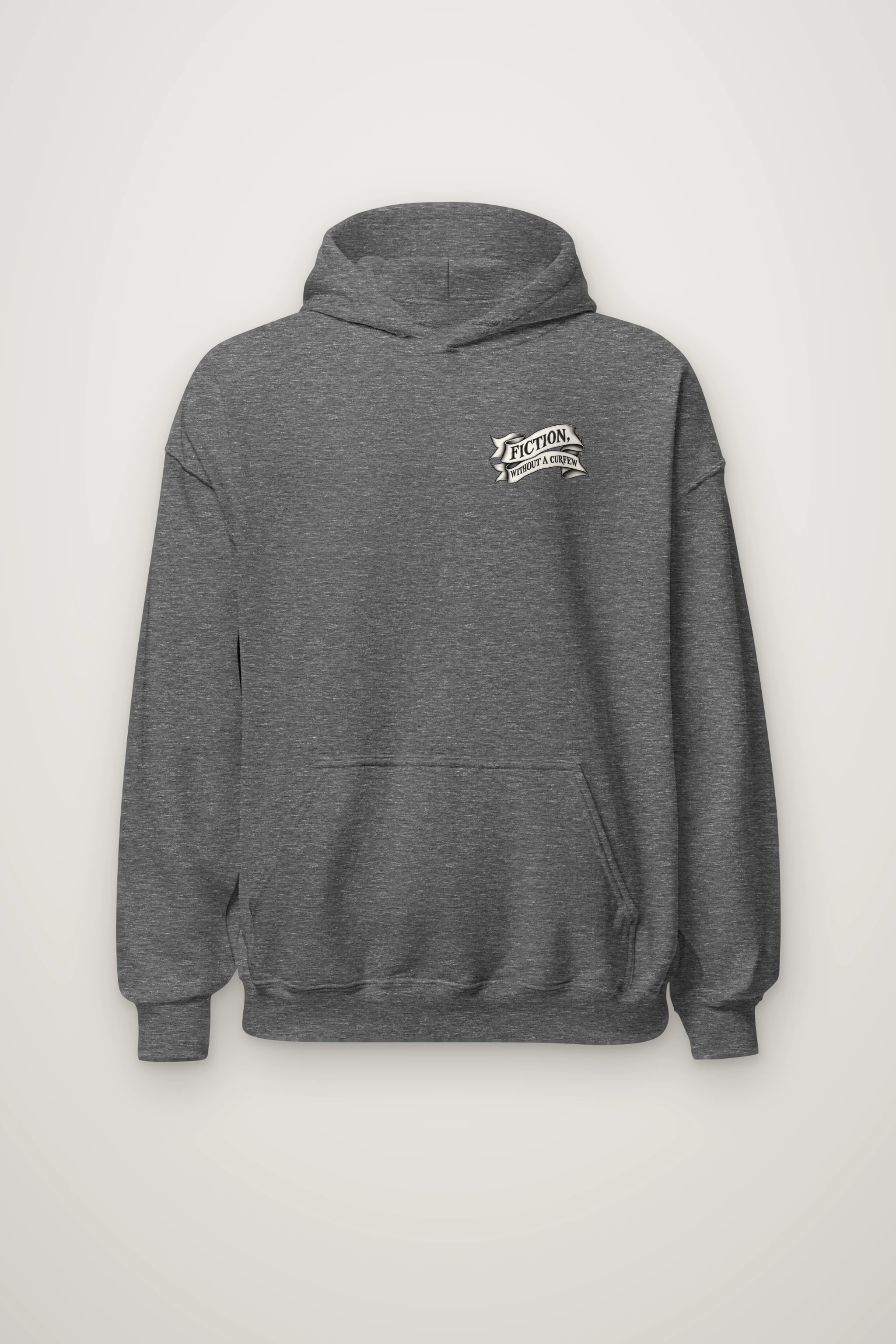 "Fiction, Without a Curfew" Heavy Blend Unisex Pullover Hoodie