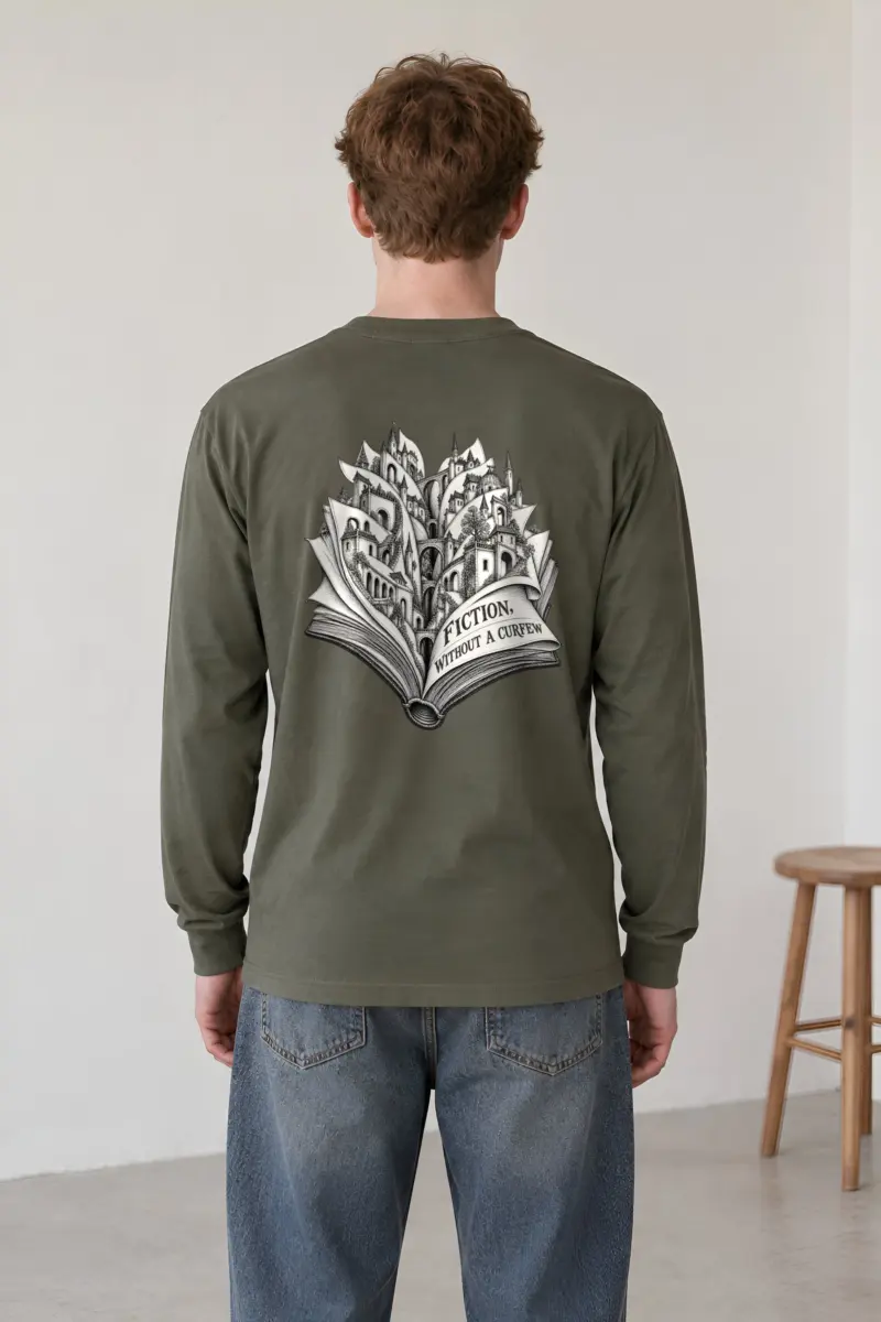“Fiction, Without a Curfew” Unisex Longsleeve T-shirt