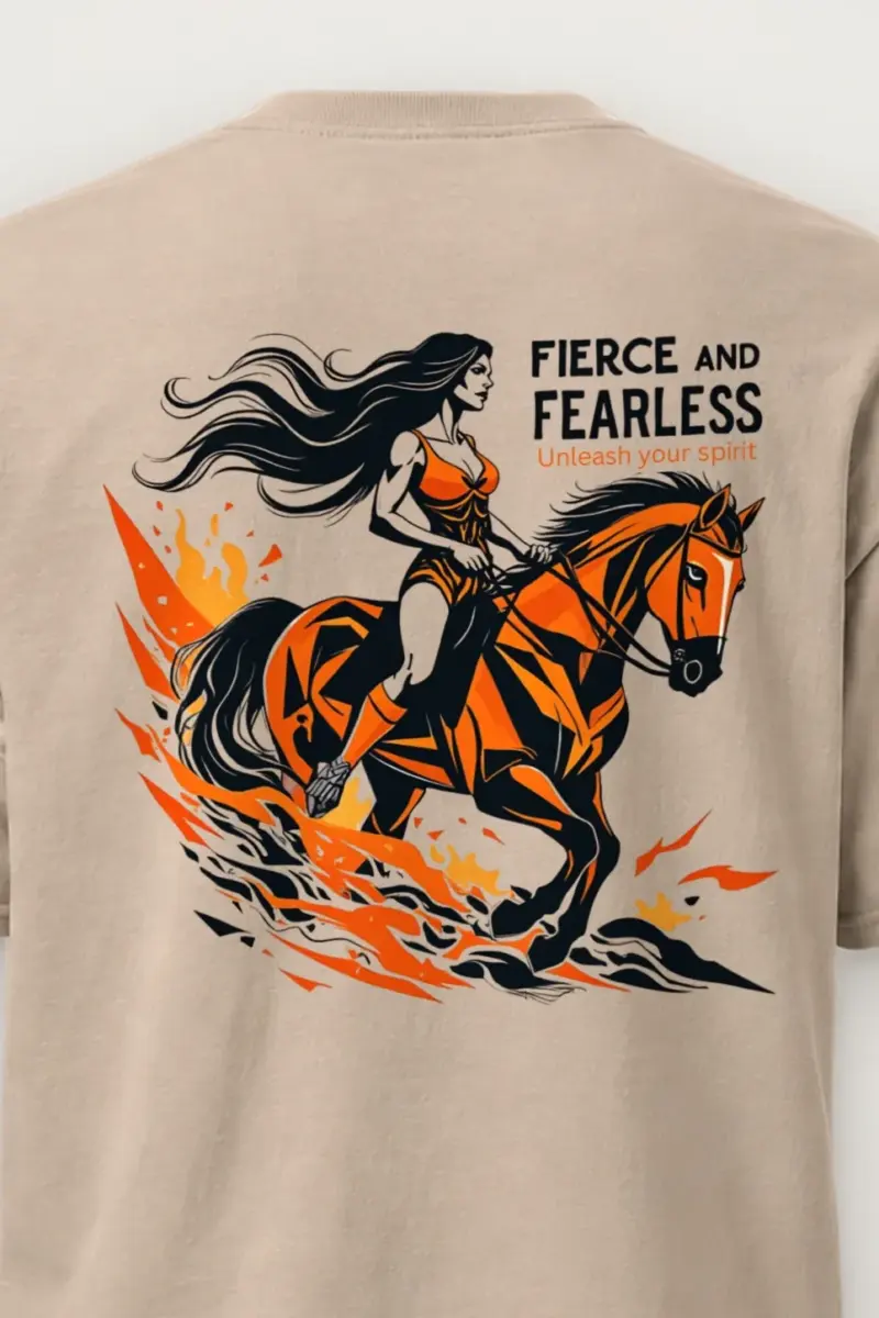 "Fierce And Fearless" Heavyweight Unisex Crewneck T-shirt