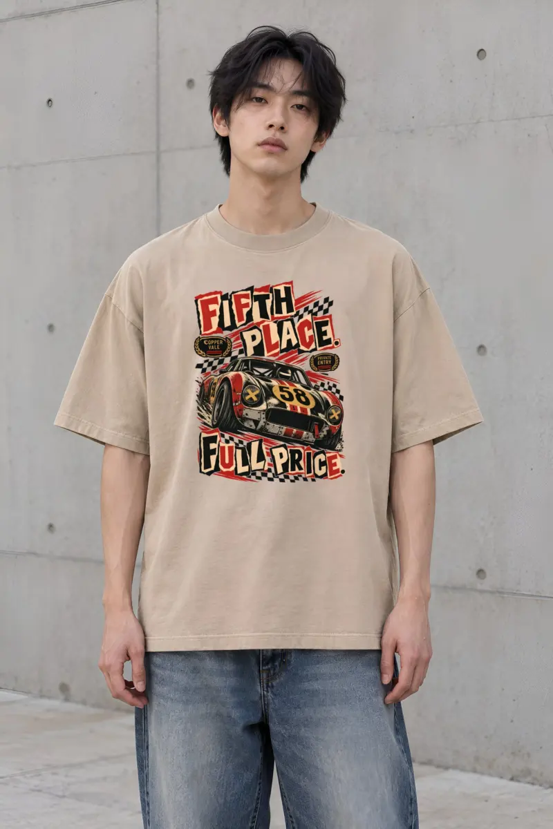 "Fifth Place Full Price" Men's Oversized Heavyweight Crewneck T-Shirt