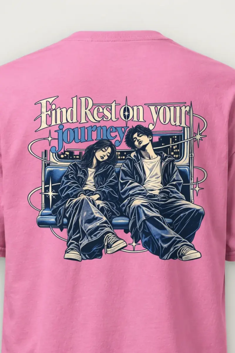 "Find Rest Journey" Heavyweight Unisex Crewneck T-shirt