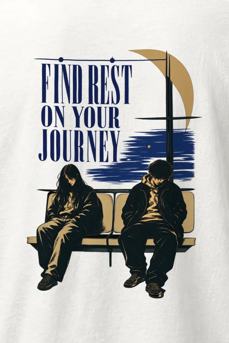 "Find Rest On Your Journey" Heavyweight Unisex Crewneck T-shirt
