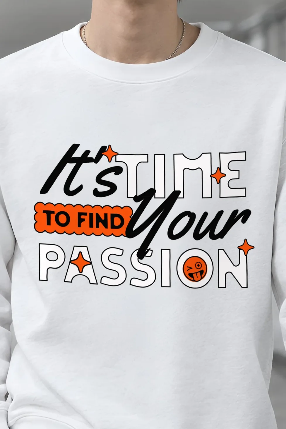 "Find Your Passion" 1 Crewneck Sweatshirt - the graphic up close