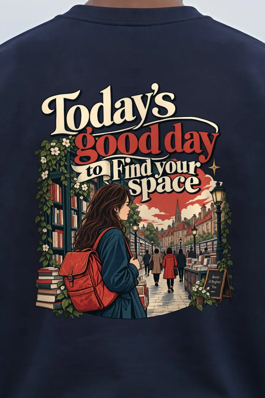 "Find Your Space" 1 Crewneck Sweatshirt - the graphic up close
