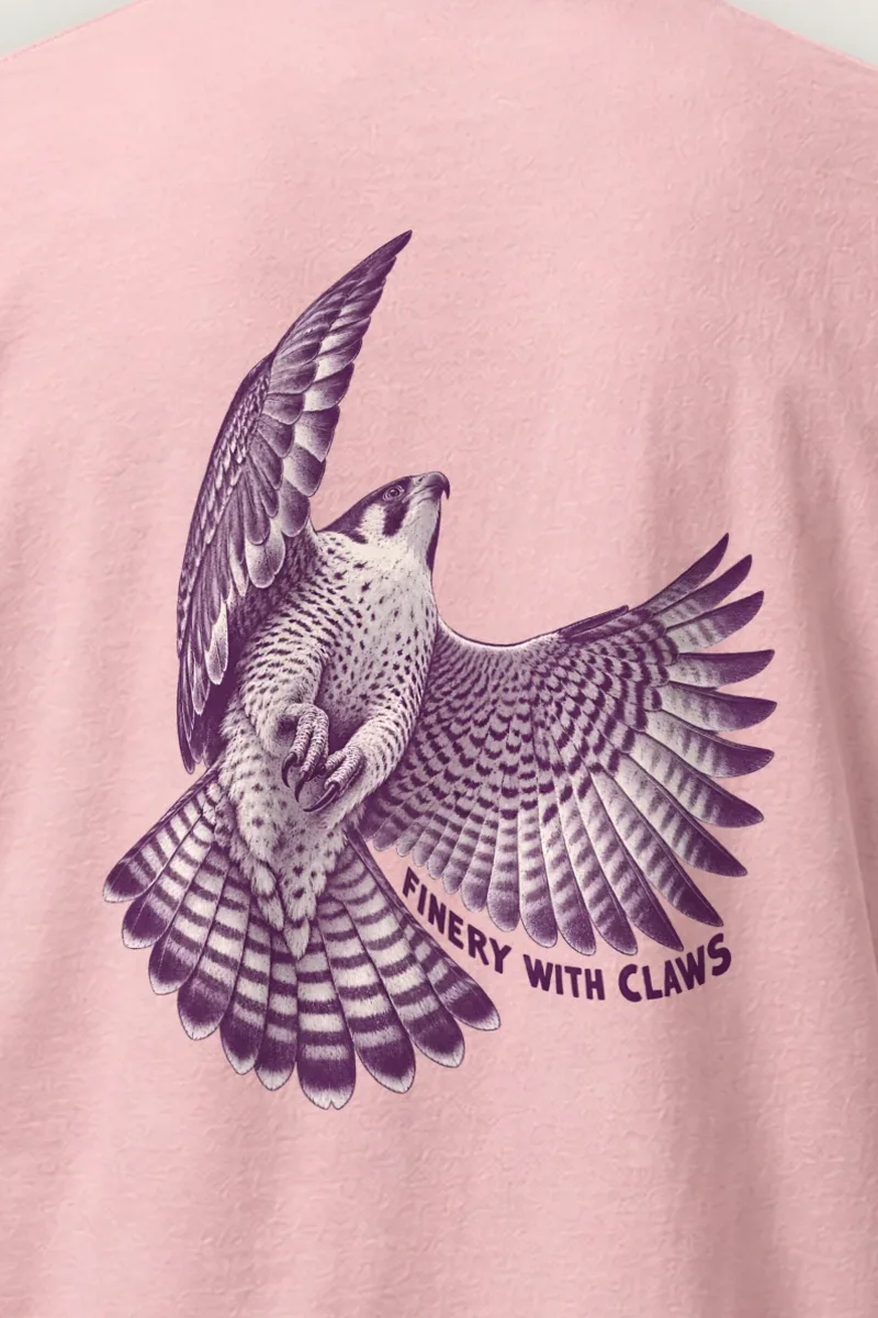 "Finery With Claws" Heavyweight Unisex Crewneck T-shirt - the graphic up close