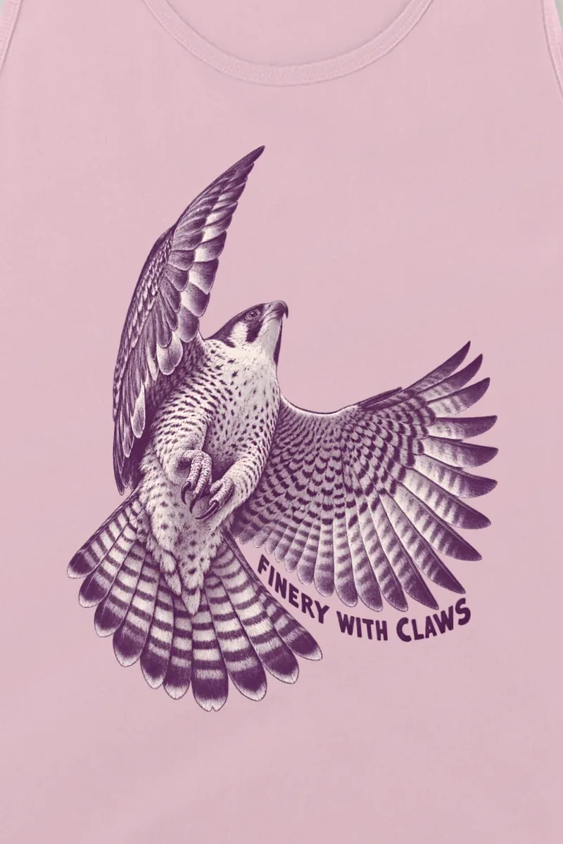 "Finery With Claws" Unisex Jersey Tank - the graphic up close