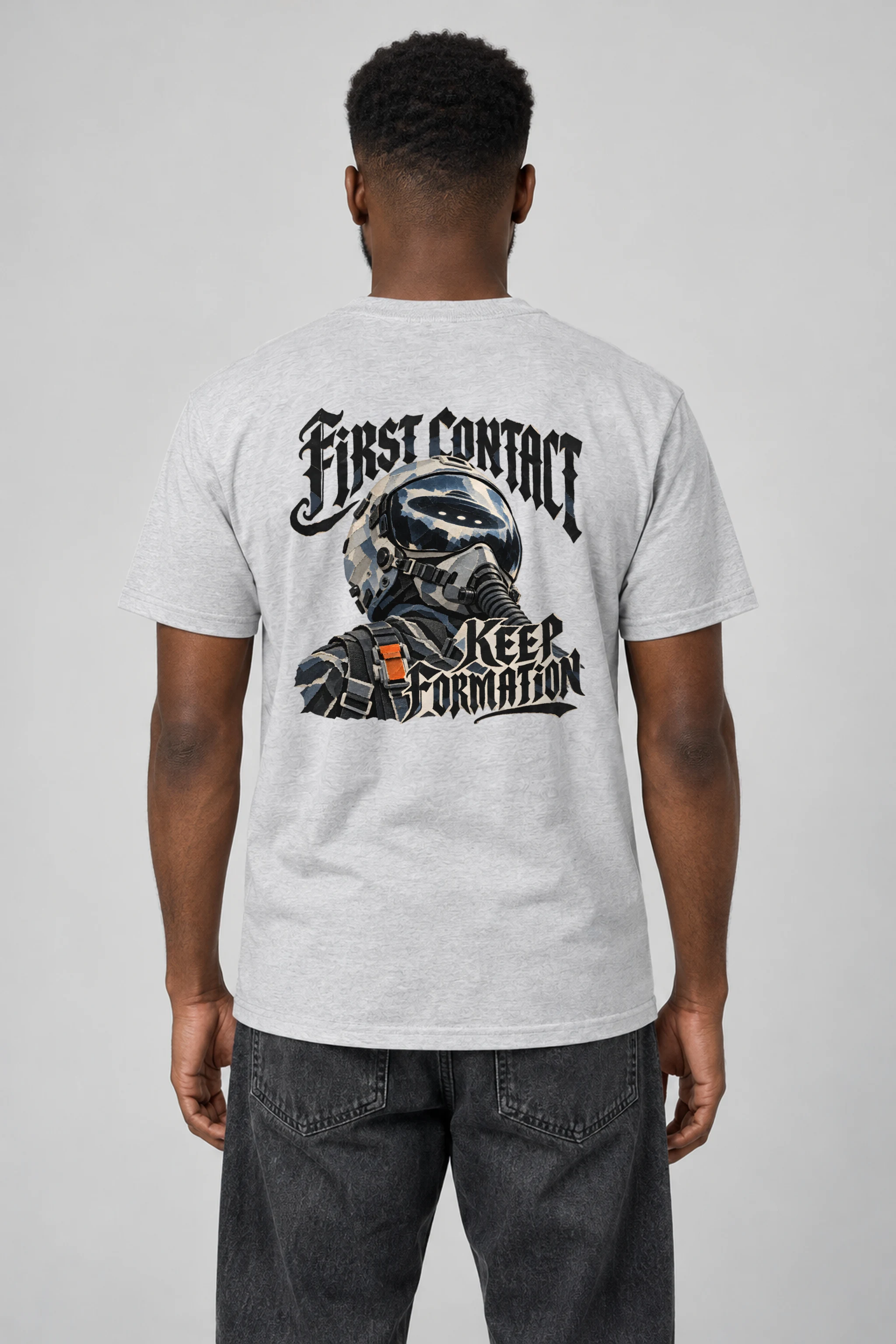 "First Contact, Keep Formation" Heavyweight Unisex Crewneck T-shirt
