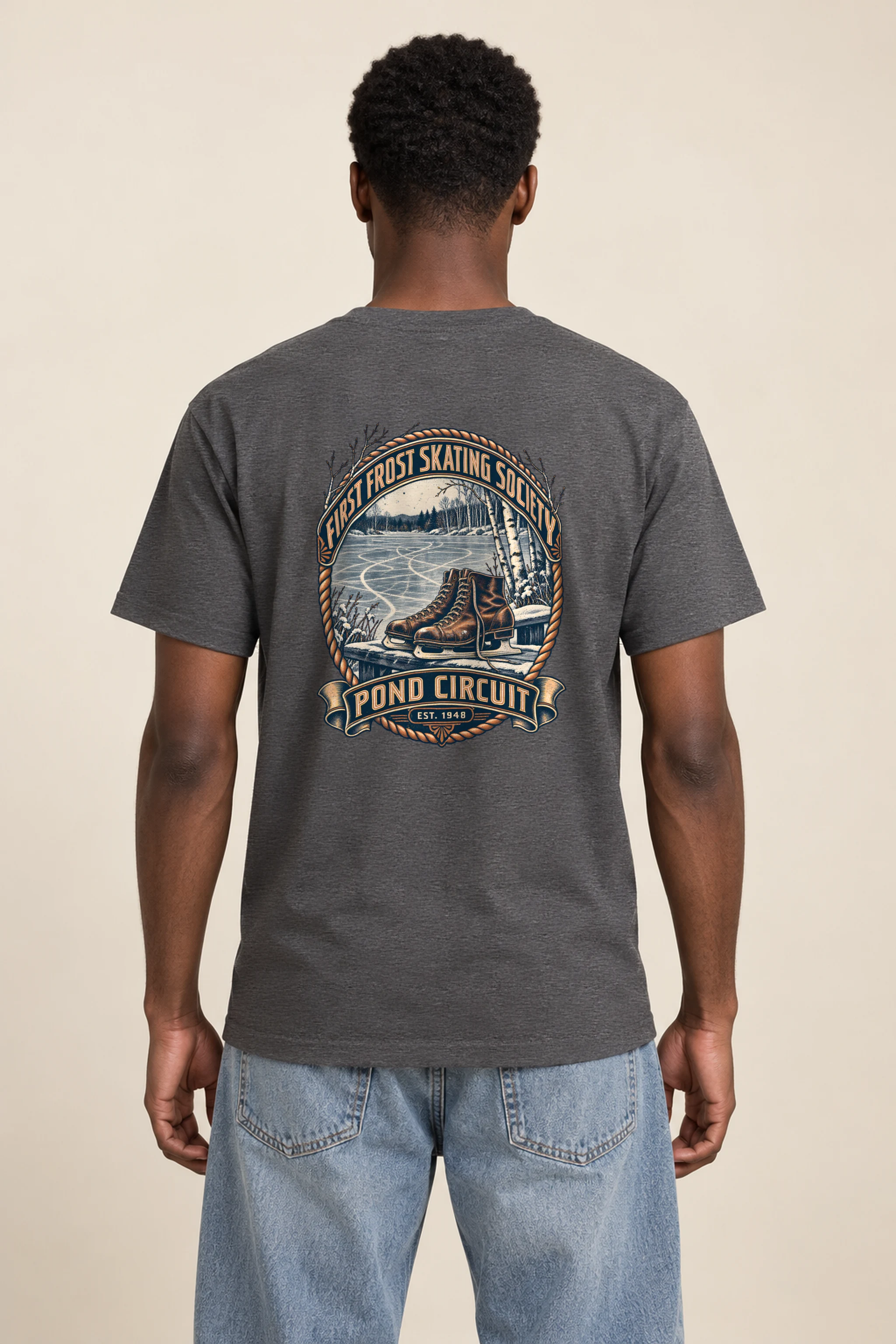 "First Frost Skating Society" Heavyweight Unisex Crewneck T-shirt