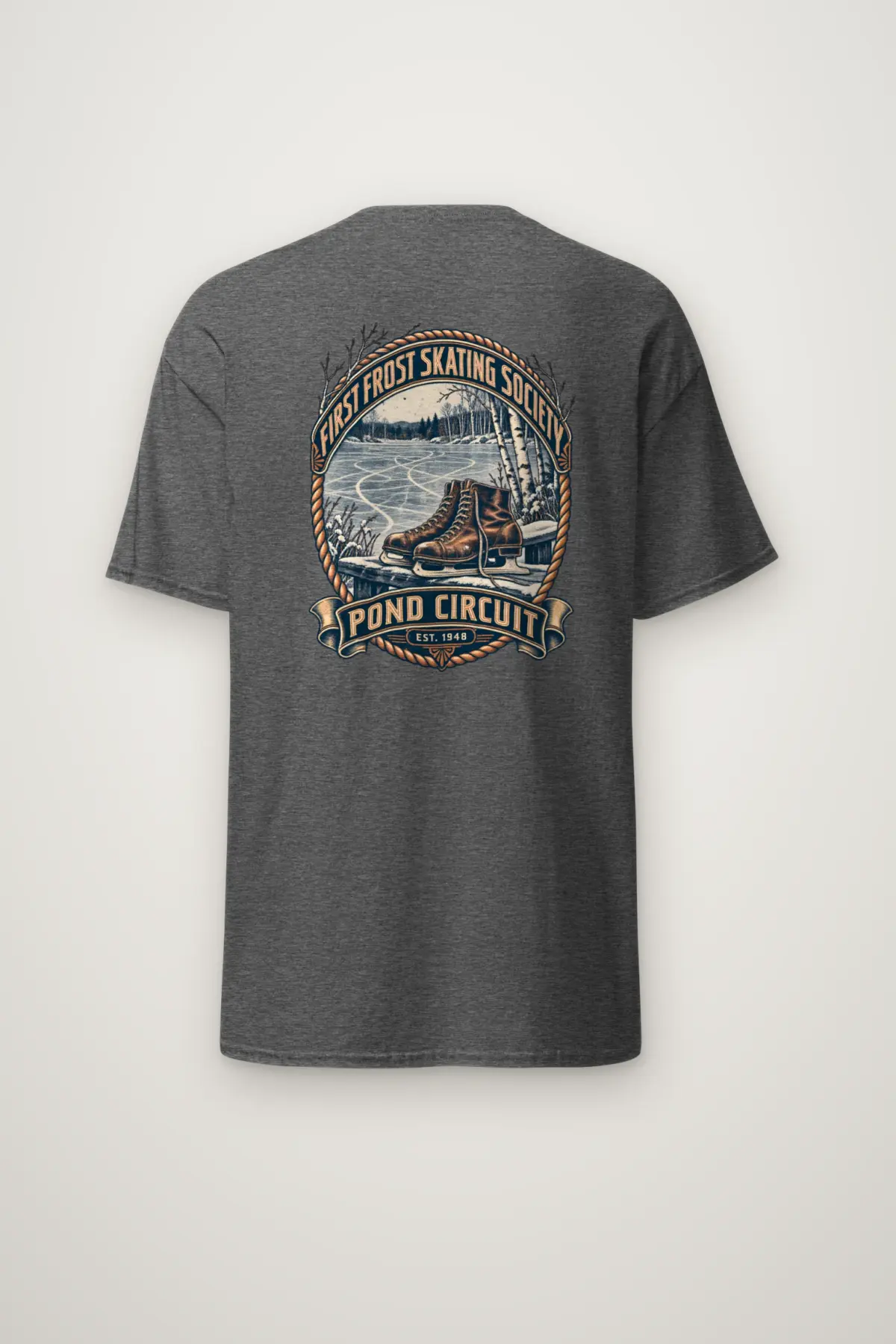 "First Frost Skating Society" Heavyweight Unisex Crewneck T-shirt