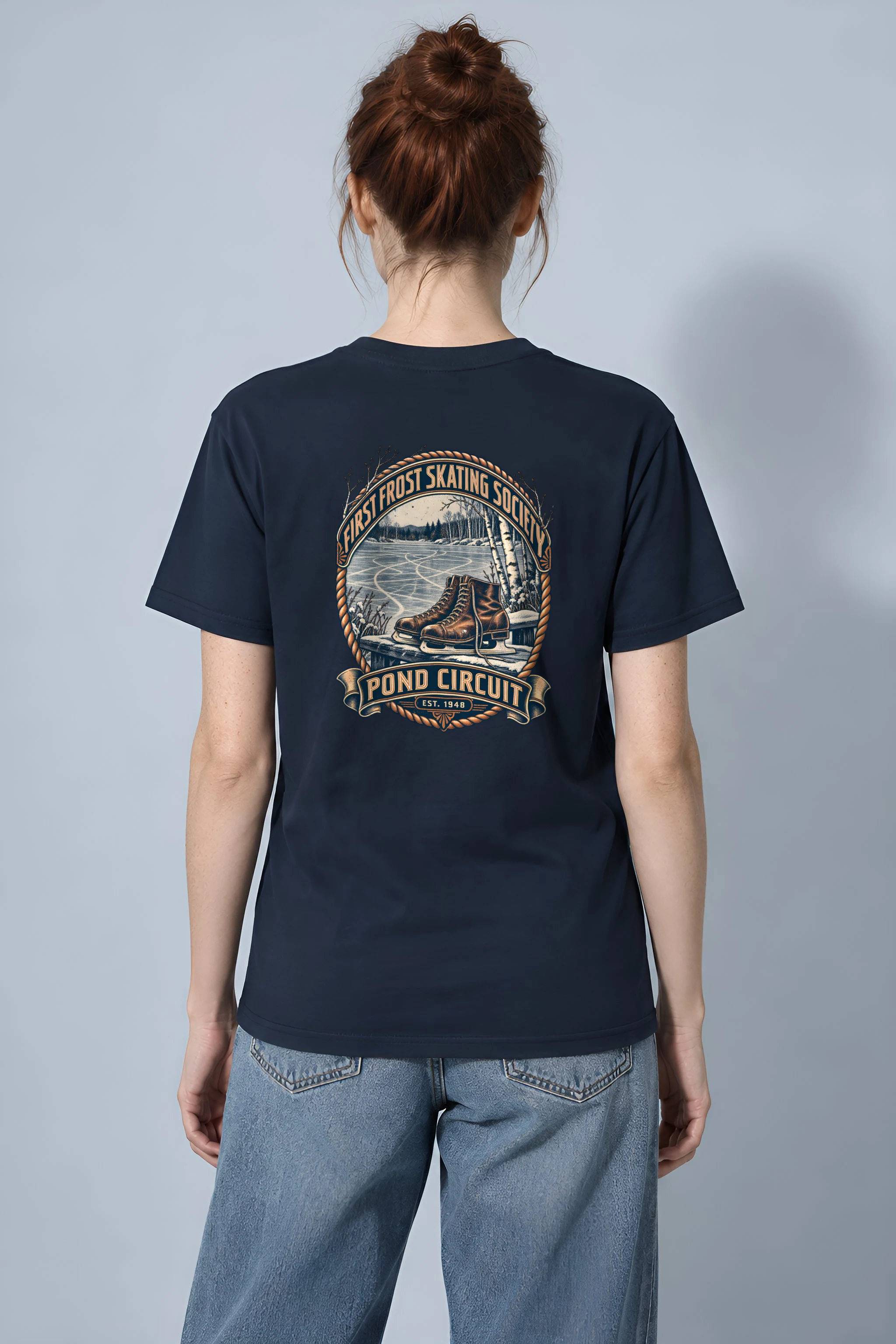 "First Frost Skating Society" Heavyweight Unisex Crewneck T-shirt