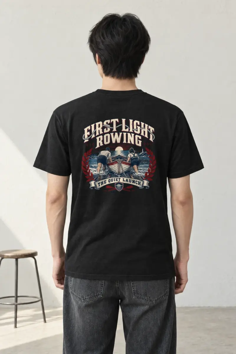 "First Light Rowing" Heavyweight Unisex Crewneck T-shirt
