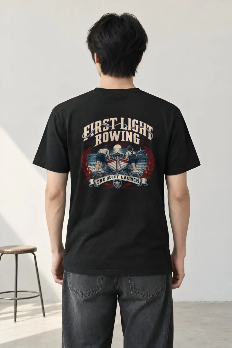 "First Light Rowing" Heavyweight Unisex Crewneck T-shirt