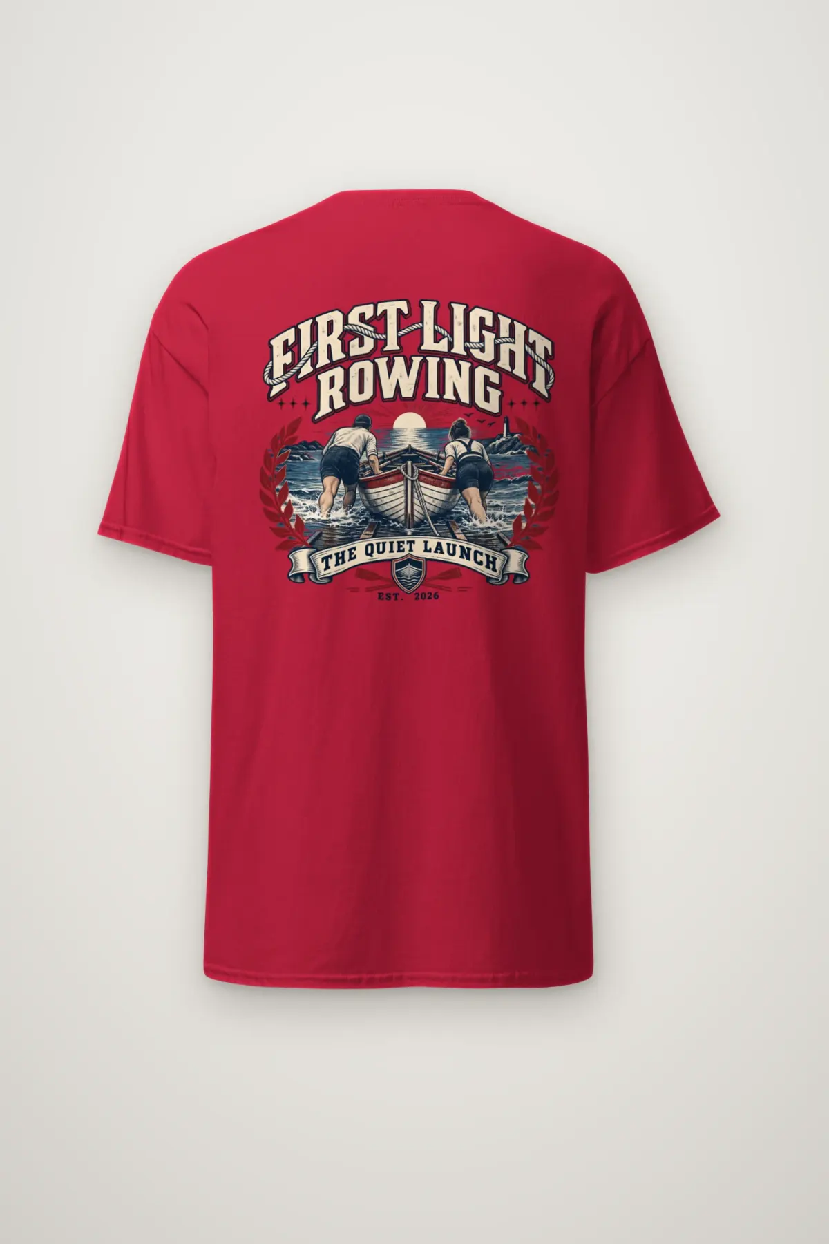 "First Light Rowing" Heavyweight Unisex Crewneck T-shirt