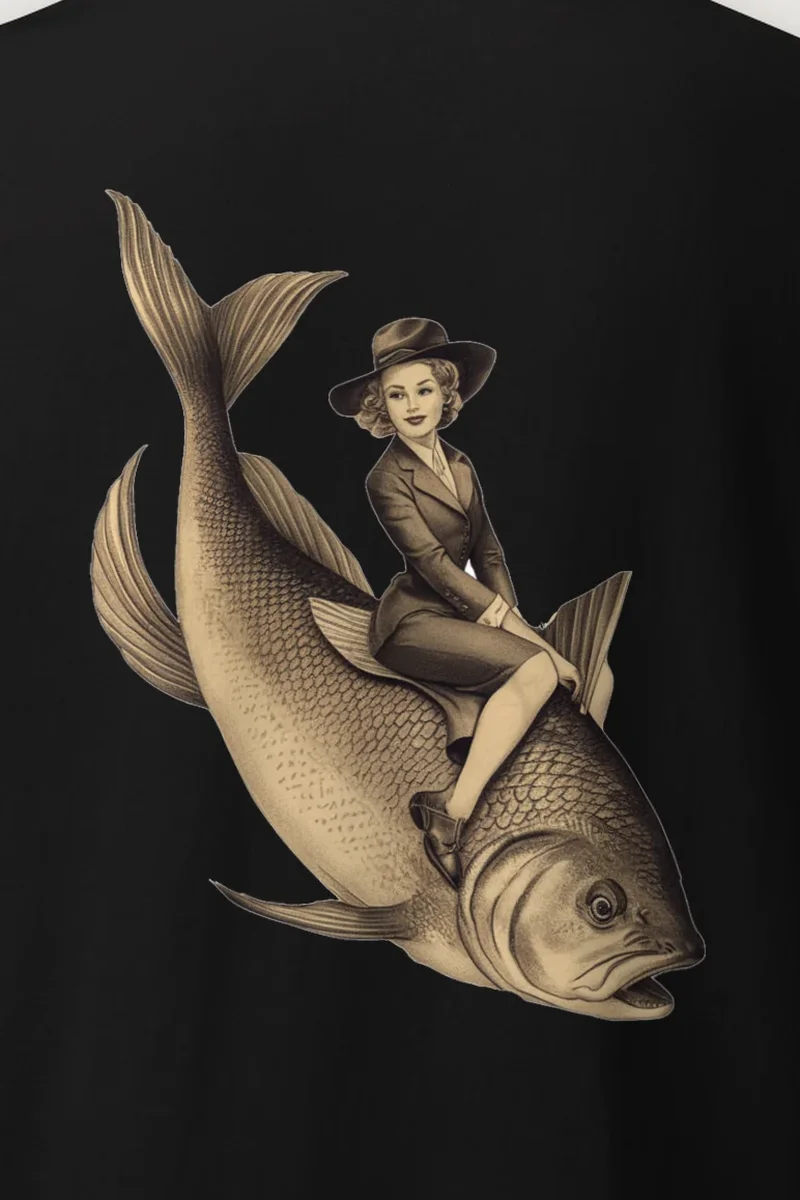 "Fish Rider" Heavyweight Unisex Crewneck T-shirt