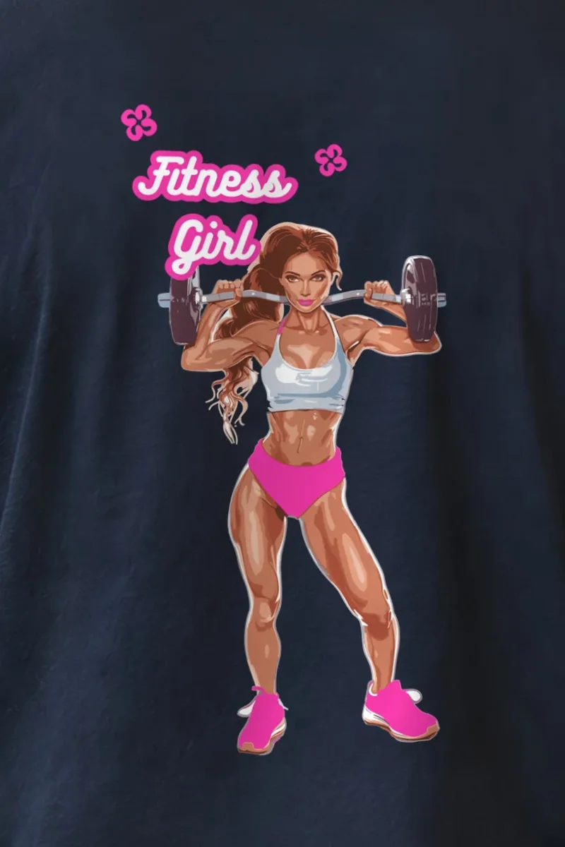 "Fitness Girl" Unisex Longsleeve T-shirt - the graphic up close