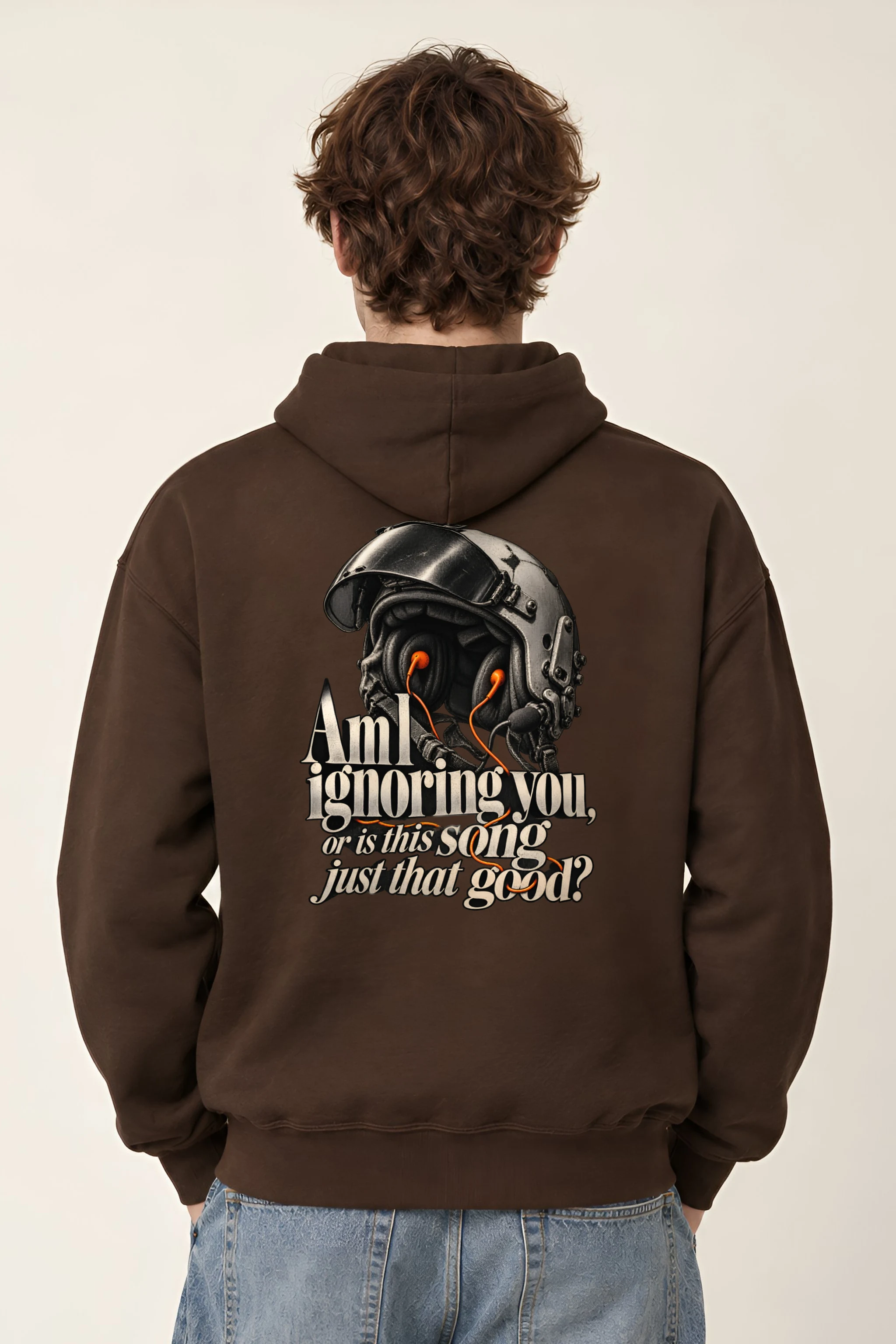 "Flight Helmet Earbuds" Unisex Pullover Hoodie