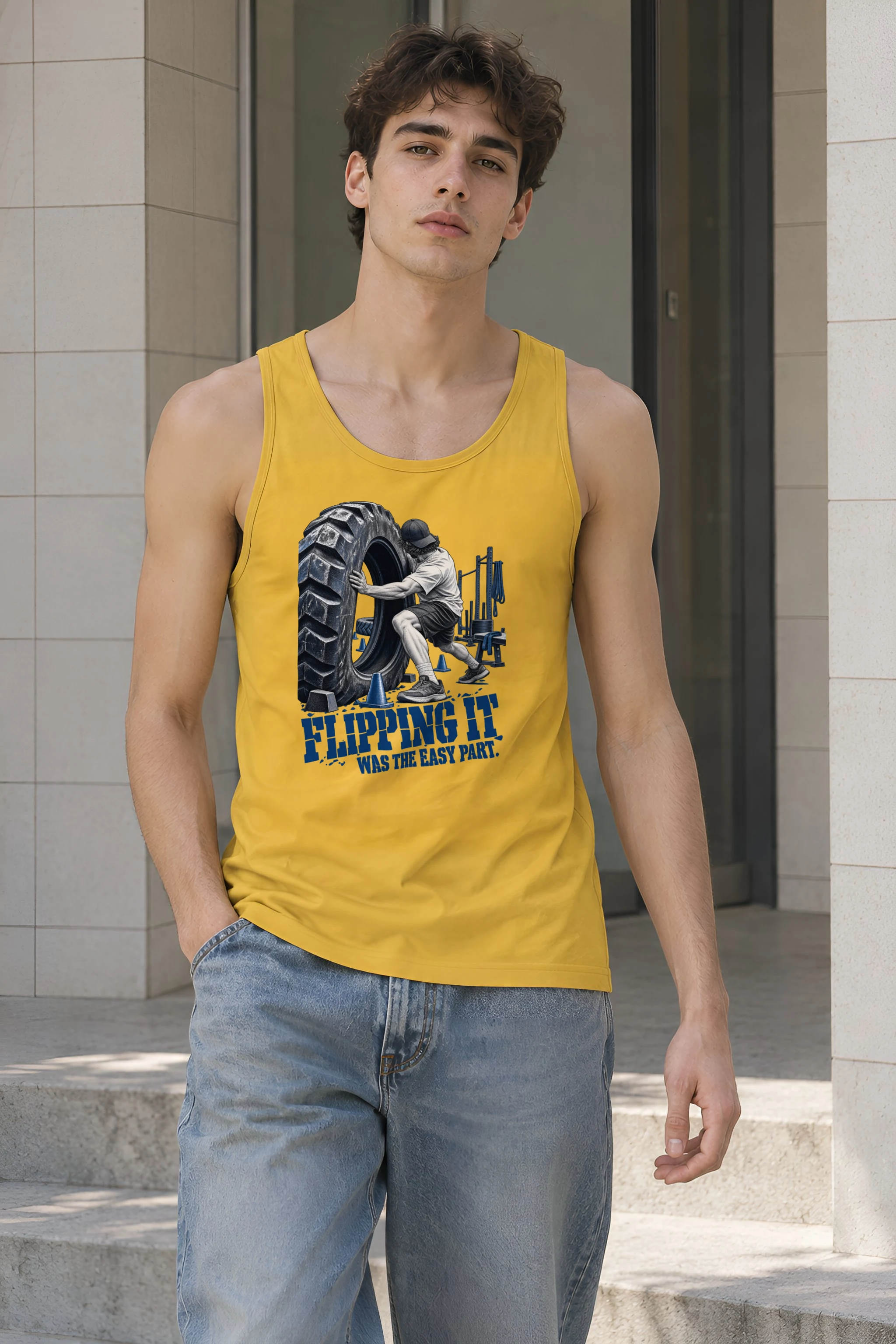 "Flipping It Was the Easy Part" Unisex Jersey Tank