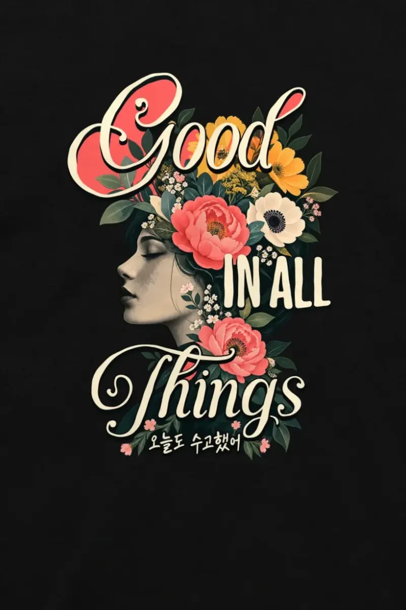 "Floral Grace Profile" Unisex Longsleeve T-shirt