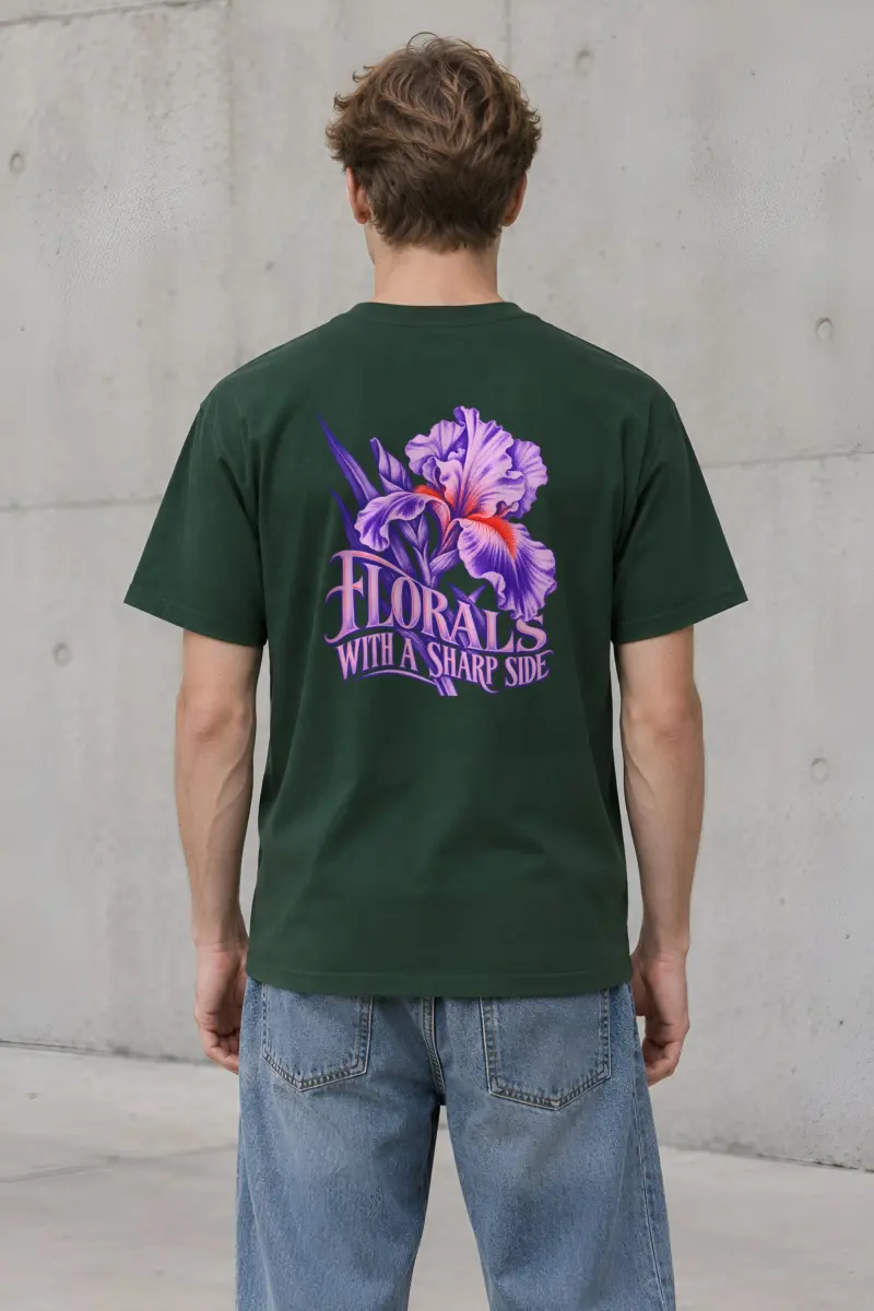 “Florals With a Sharp Side” Heavyweight Unisex Crewneck T-shirt