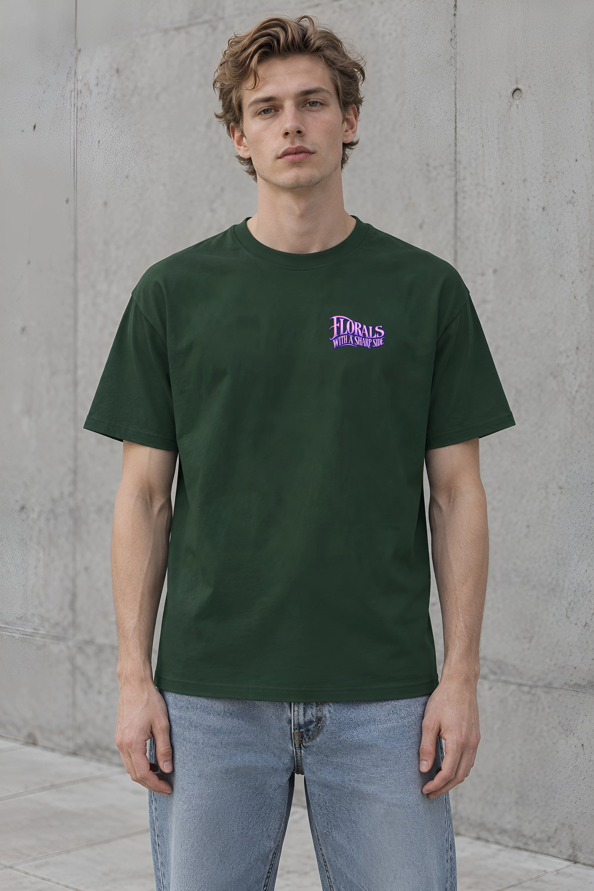 "Florals With a Sharp Side" Heavyweight Unisex Crewneck T-shirt
