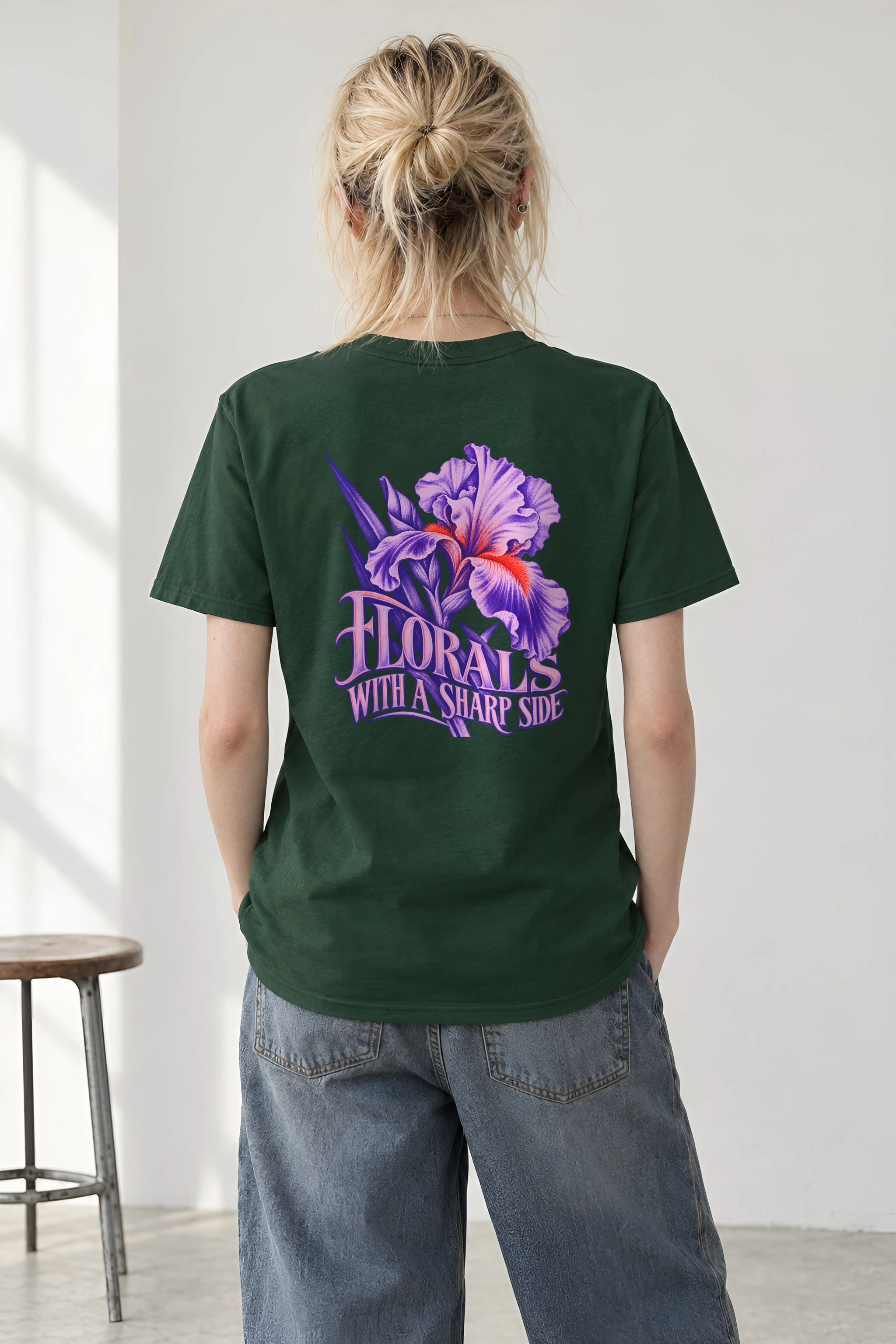 "Florals With a Sharp Side" Heavyweight Unisex Crewneck T-shirt