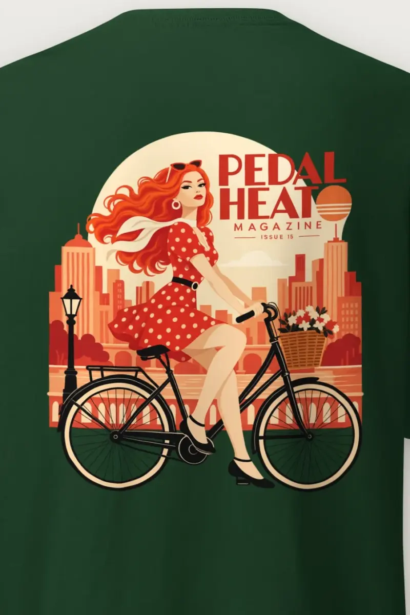 "Flower Basket Cyclist" Heavyweight Unisex Crewneck T-shirt