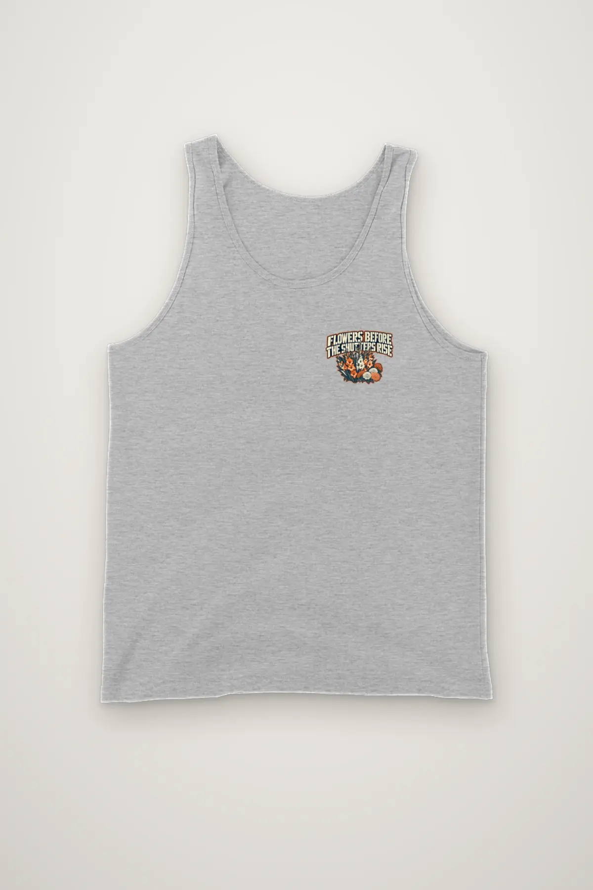 "Flowers Before the Shutters Rise" Unisex Jersey Tank