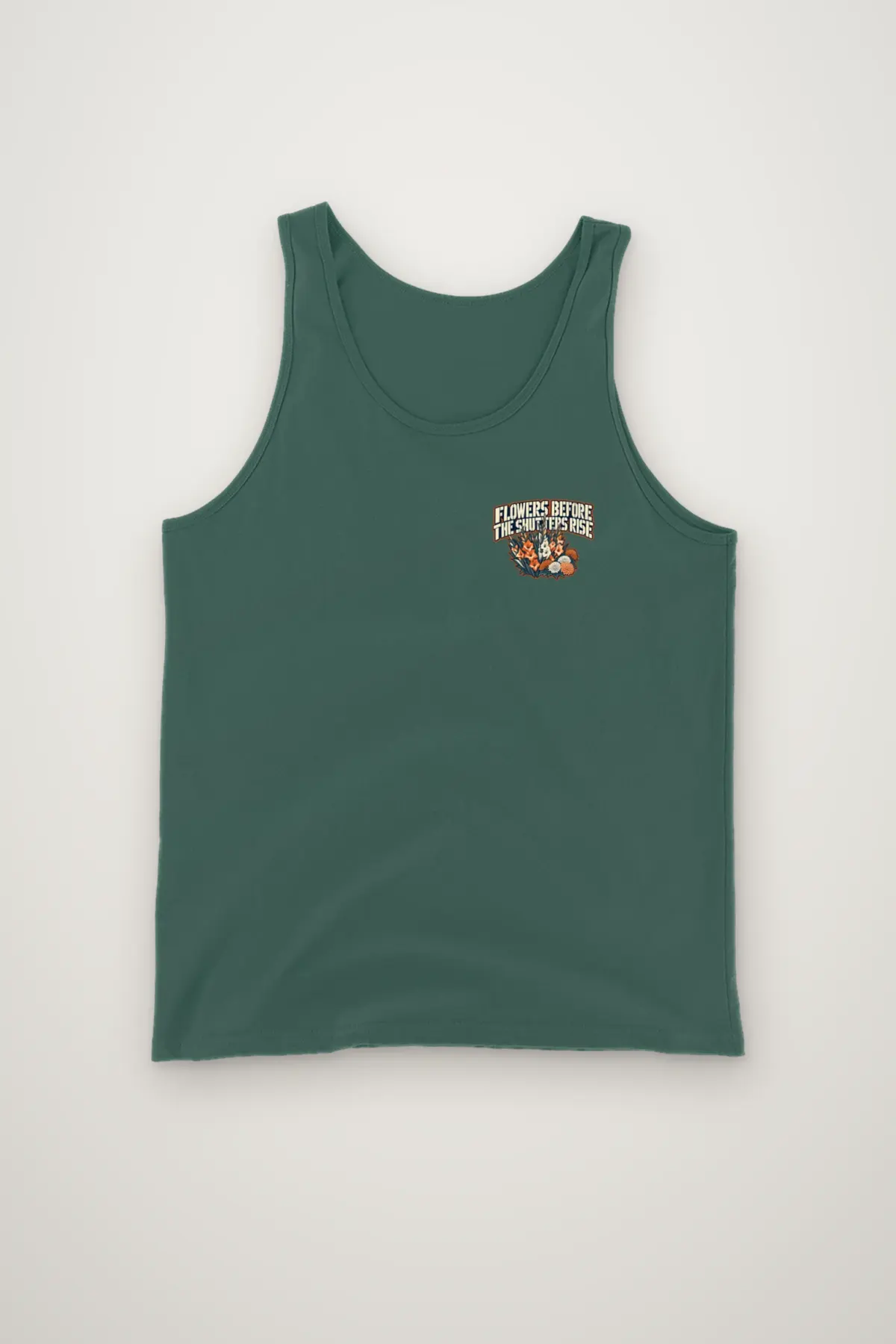 "Flowers Before the Shutters Rise" Unisex Jersey Tank