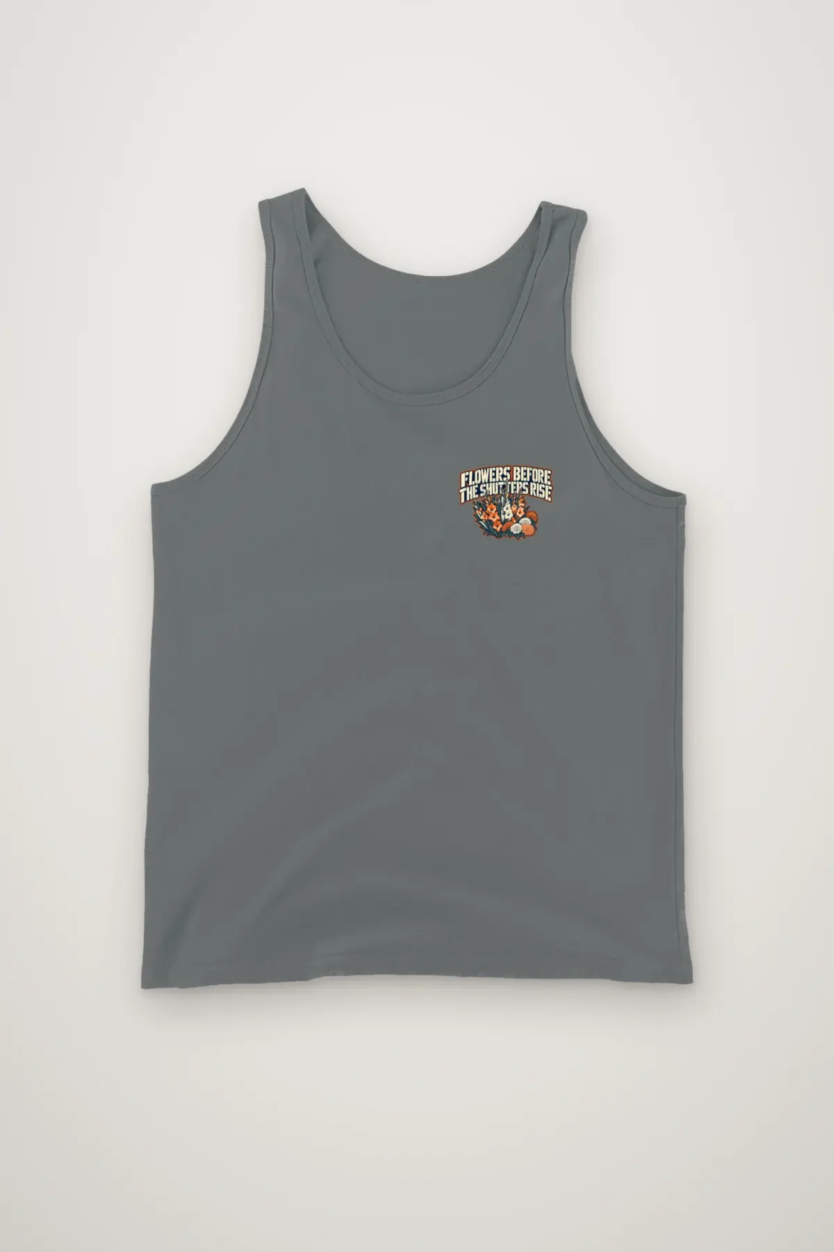 "Flowers Before the Shutters Rise" Unisex Jersey Tank