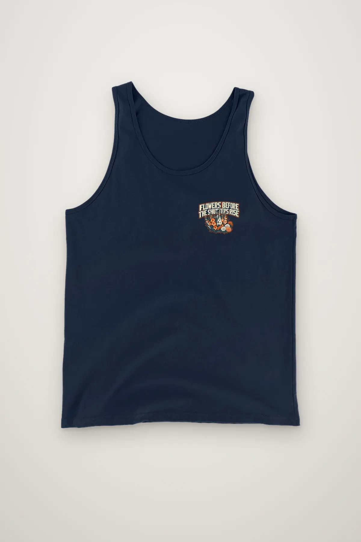 "Flowers Before the Shutters Rise" Unisex Jersey Tank